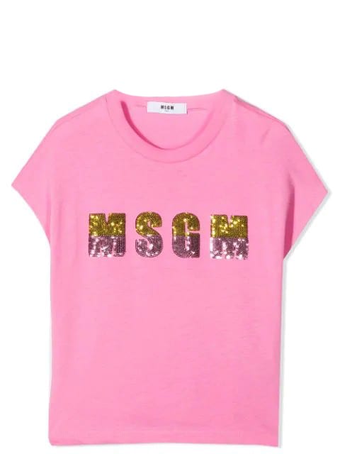 MSGM Sequind Logo Round Neck T-shirt