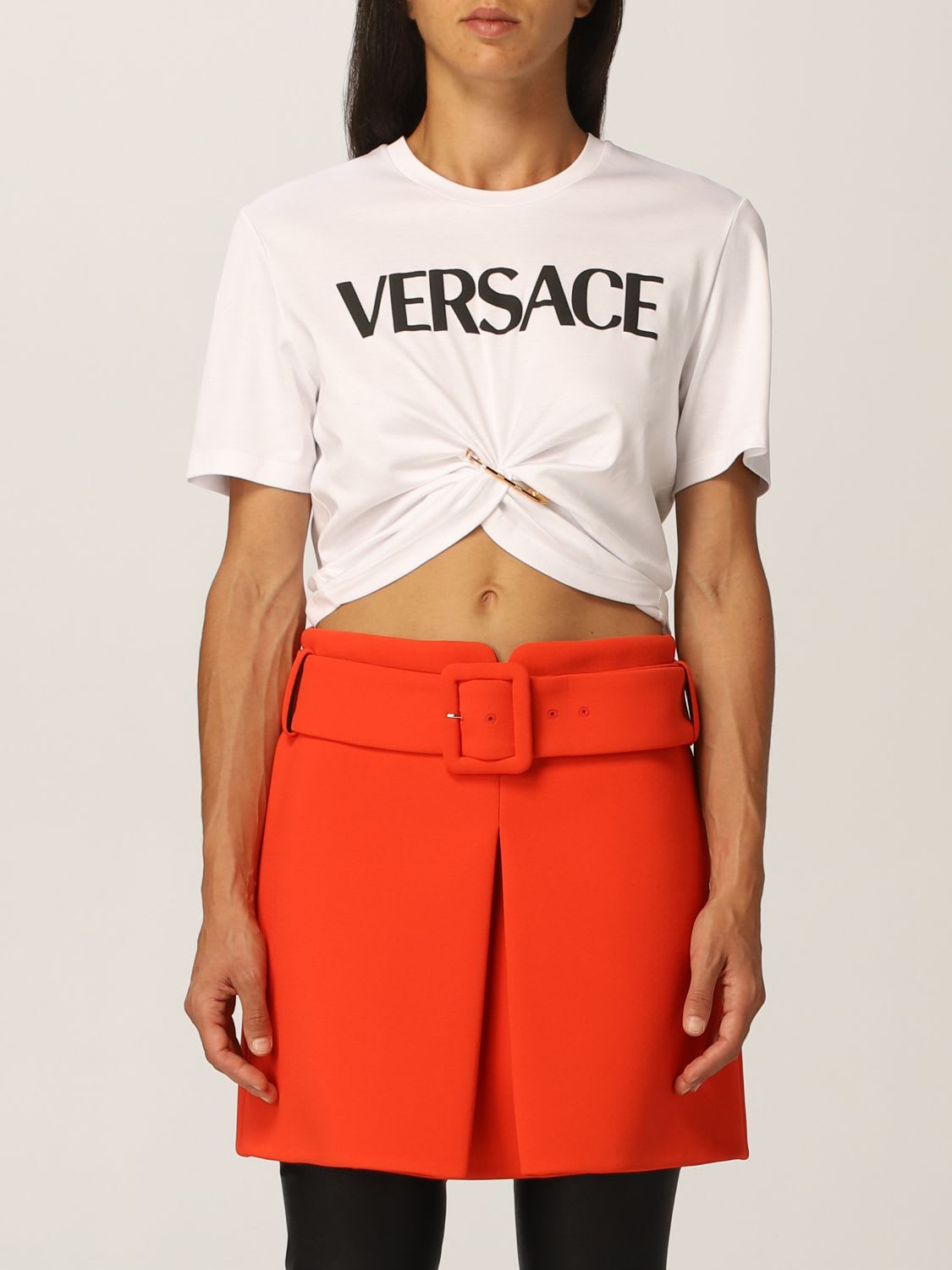 Versace T-shirt Versace Cotton T-shirt With Logo And Medusa Smiley