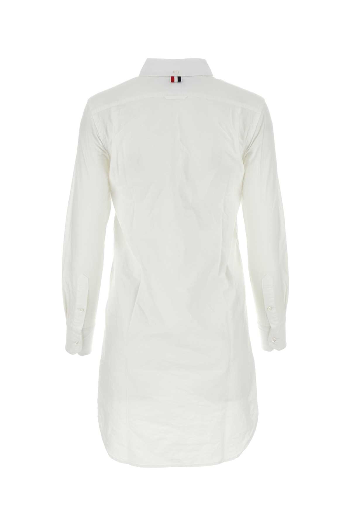 Shop Thom Browne White Oxford Shirt Dress