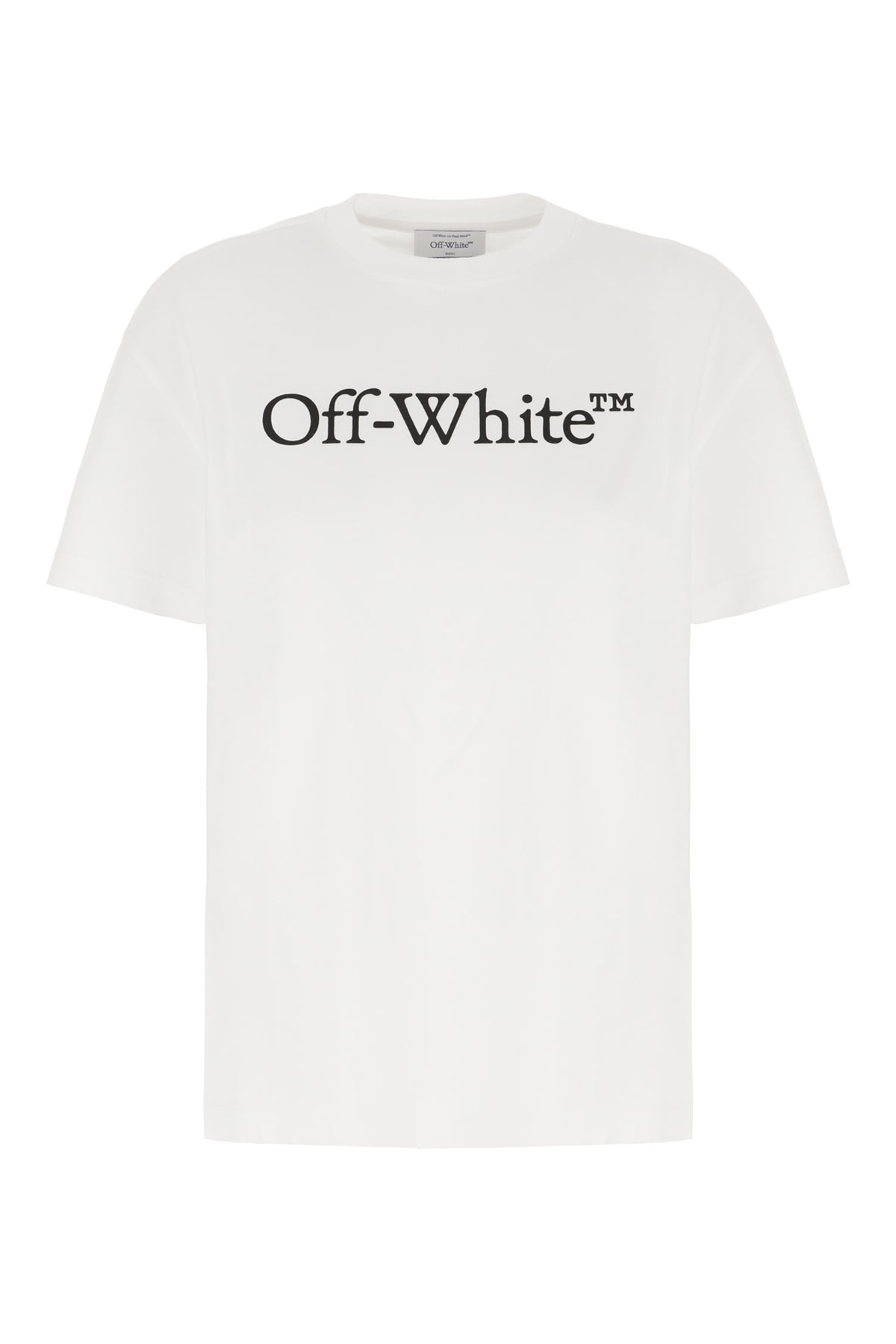 Off-white White Cotton Oversize T-shirt In White Black