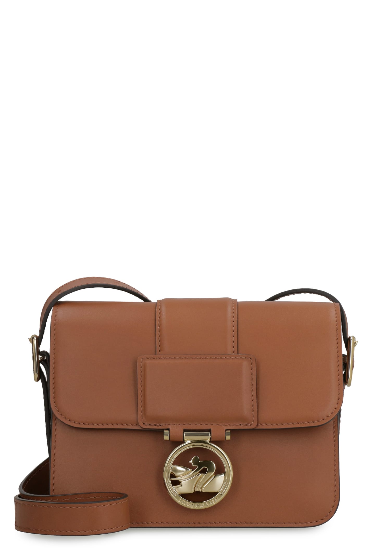 Shop Longchamp Box-trot Leather Crossbody Bag In Brown