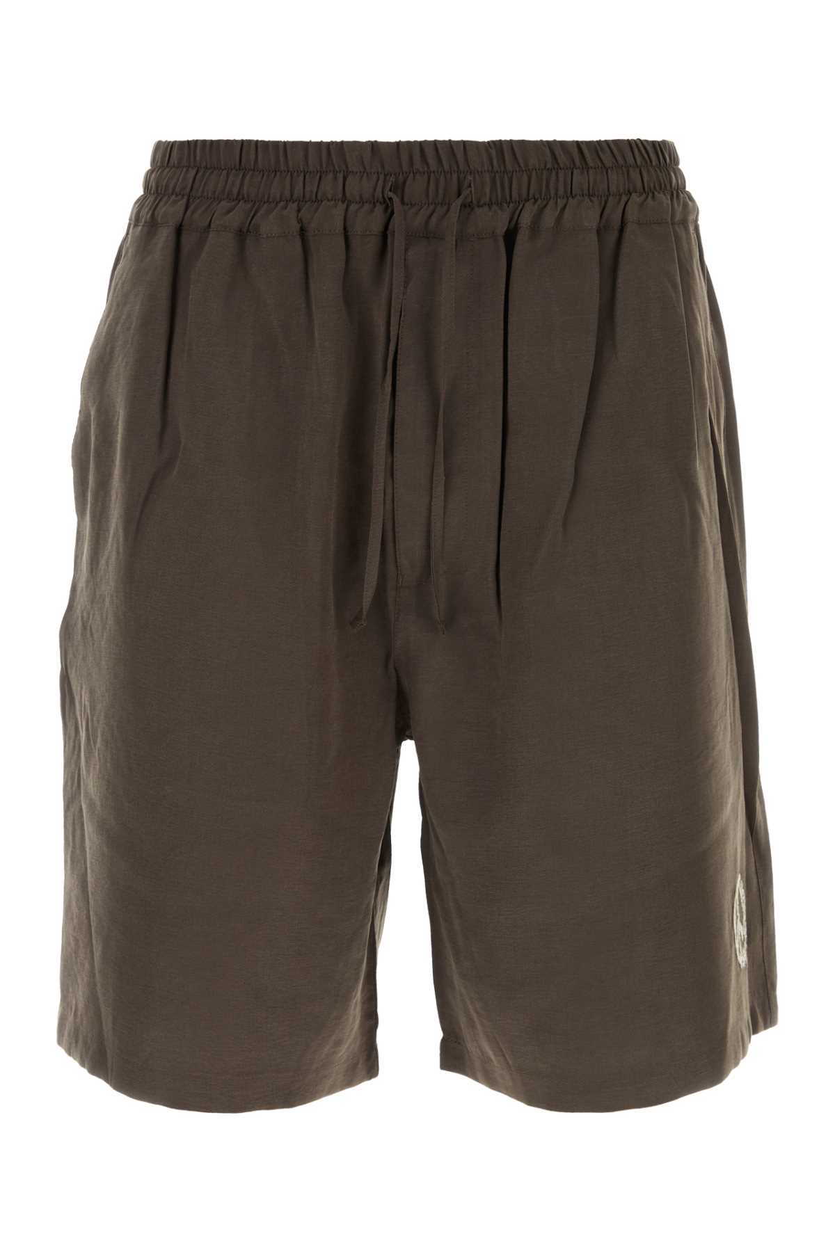 Emporio Armani Drawstring Bermuda Shorts In Printed Modal From The Peace Capsule Collection