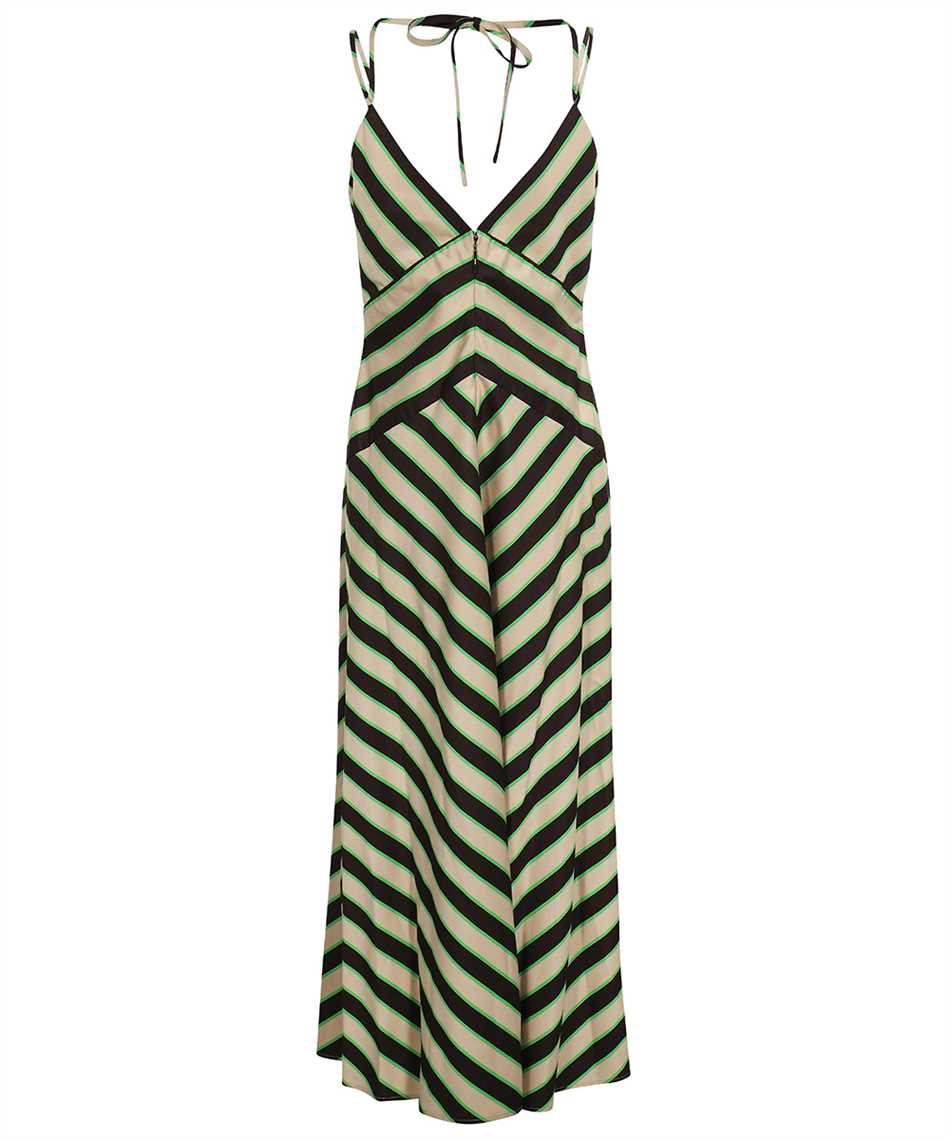 Msgm Chevron-print Rear-tie Dress In Multi