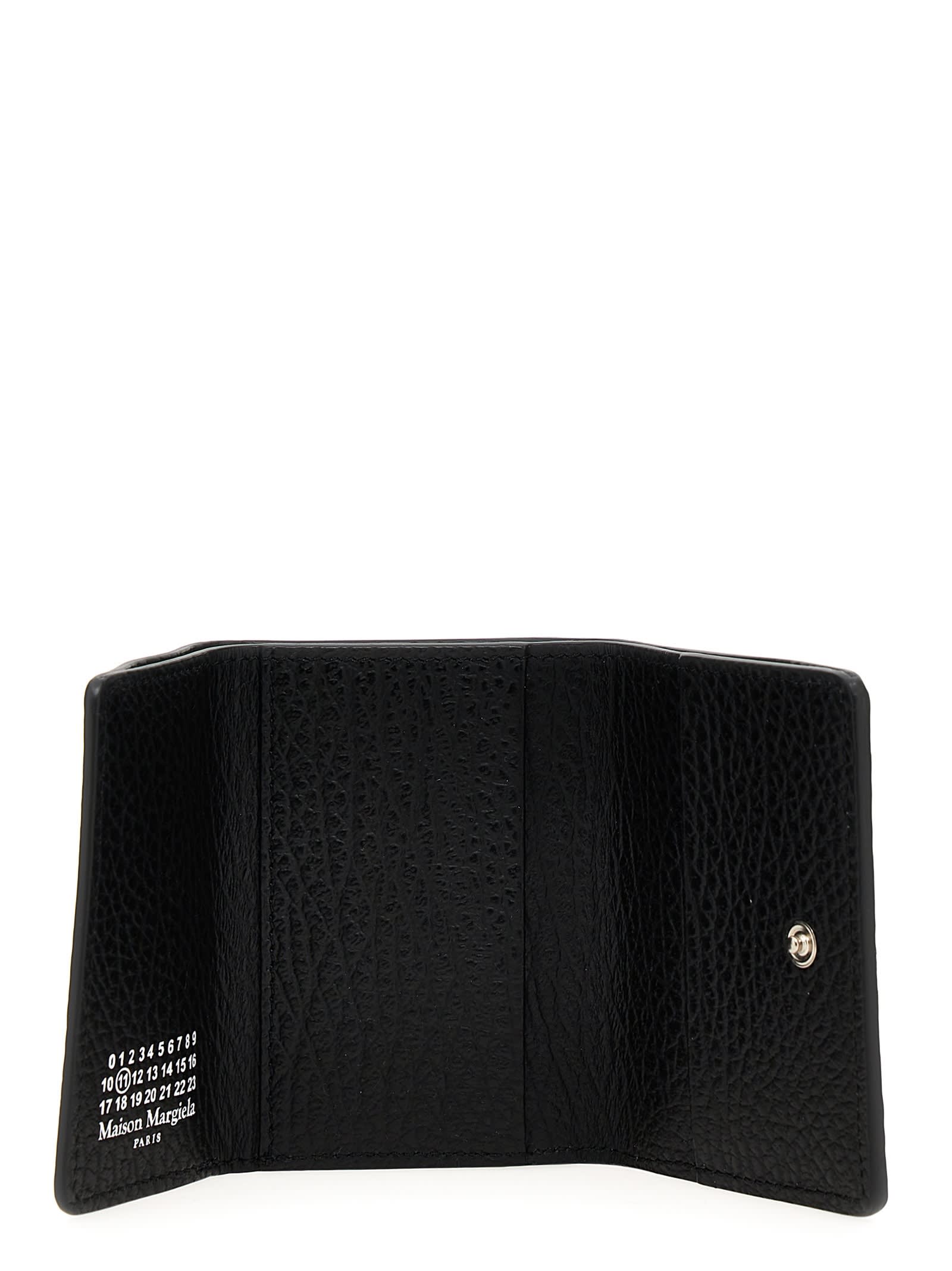 Maison Margiela Four Stitches Compact Wallet In Black