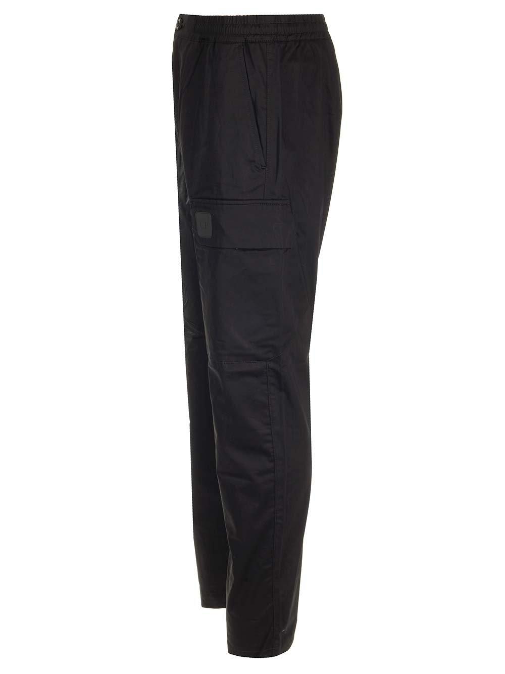 Shop C.p. Company Single Cargo Pocket Trousers In Black
