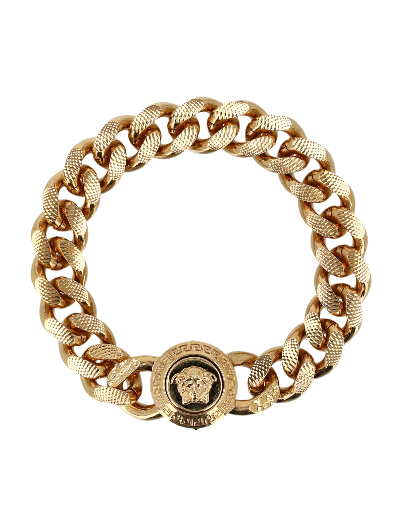 Shop Versace Medusa Chain Bracelet In Gold