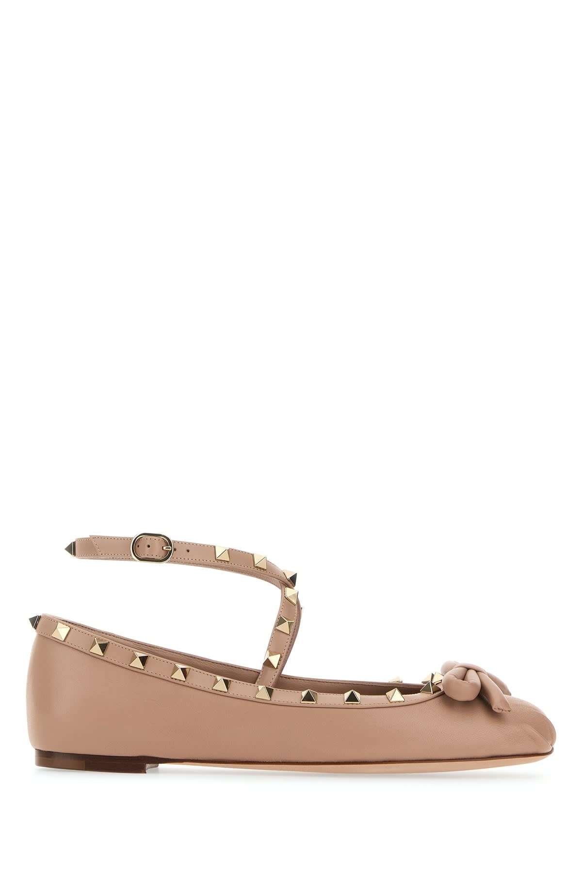 Shop Valentino Ballerina Rockstud T. In Rosecannelle