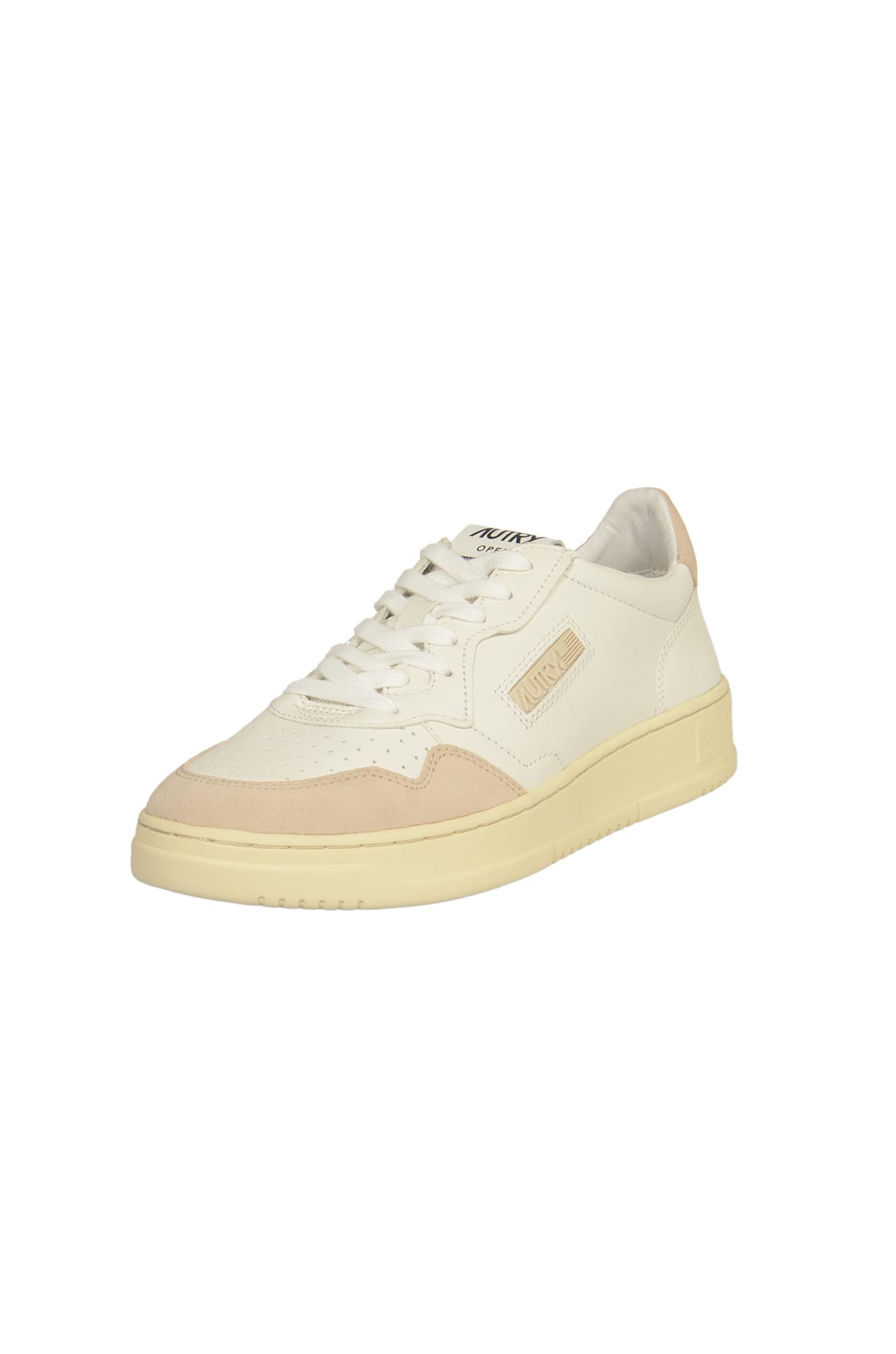 Shop Autry Medalist Low Sneakers In White/sand