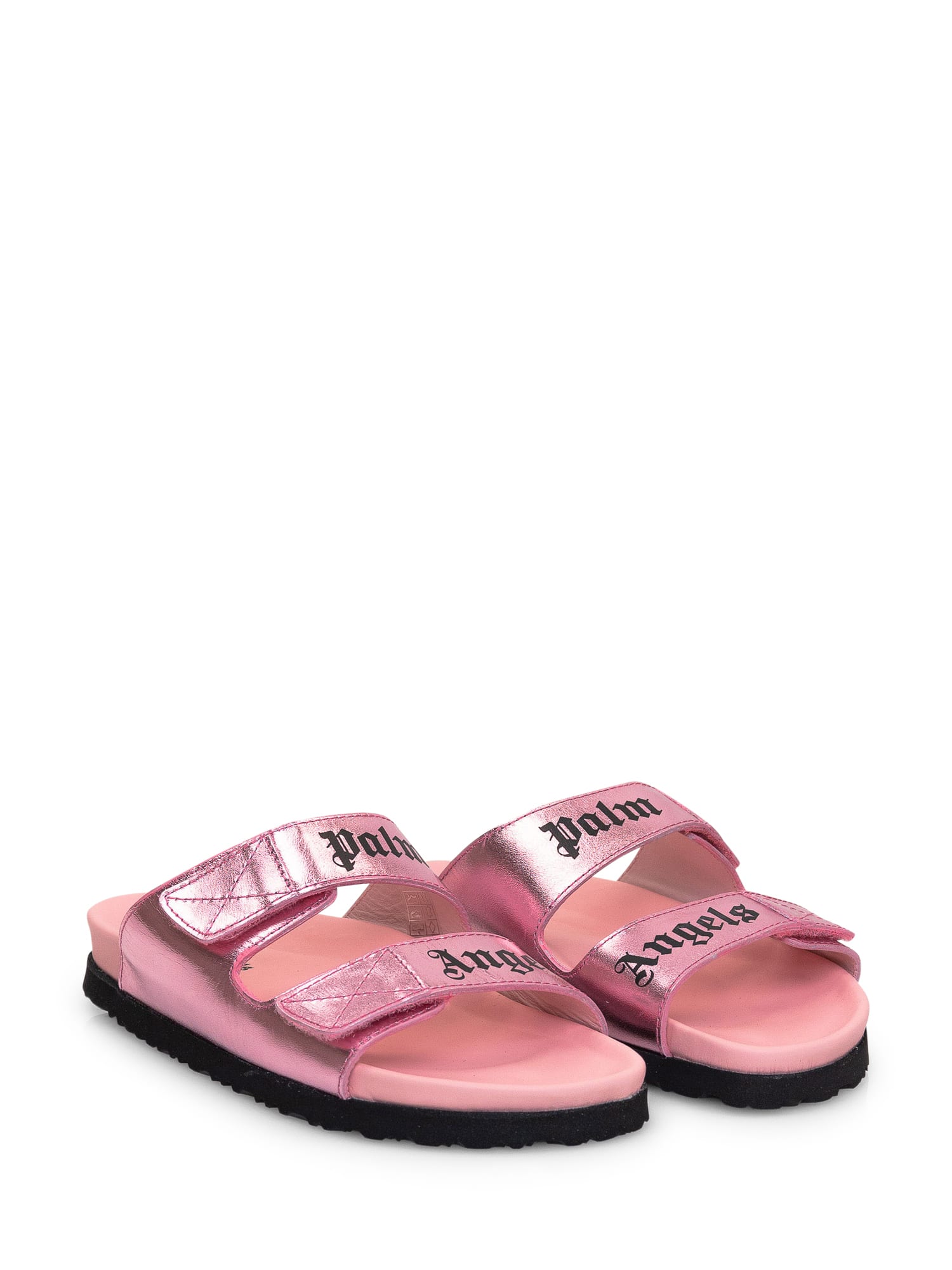 Shop Palm Angels Slide With Logo In Pink Pink