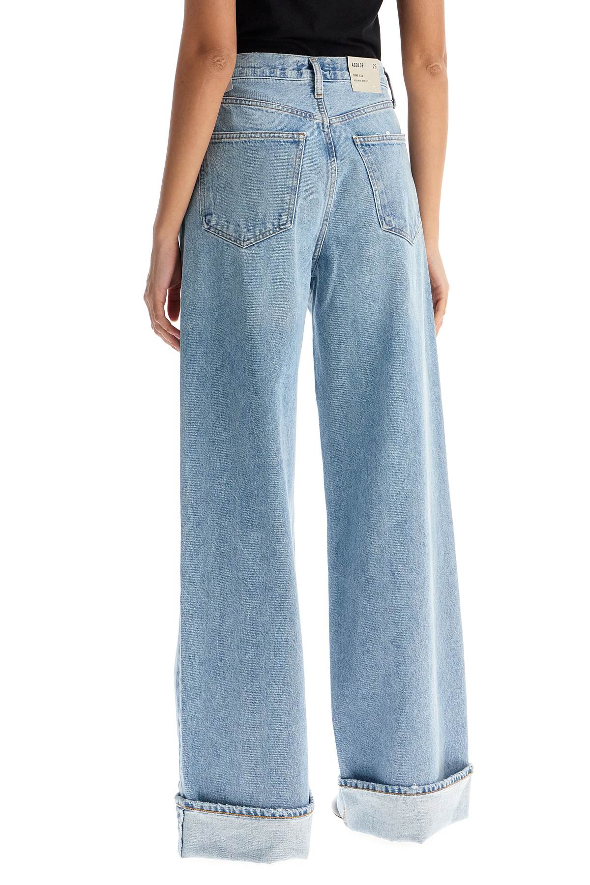 Agolde Dame High Rise Wide Leg Jean Showdown In Blue