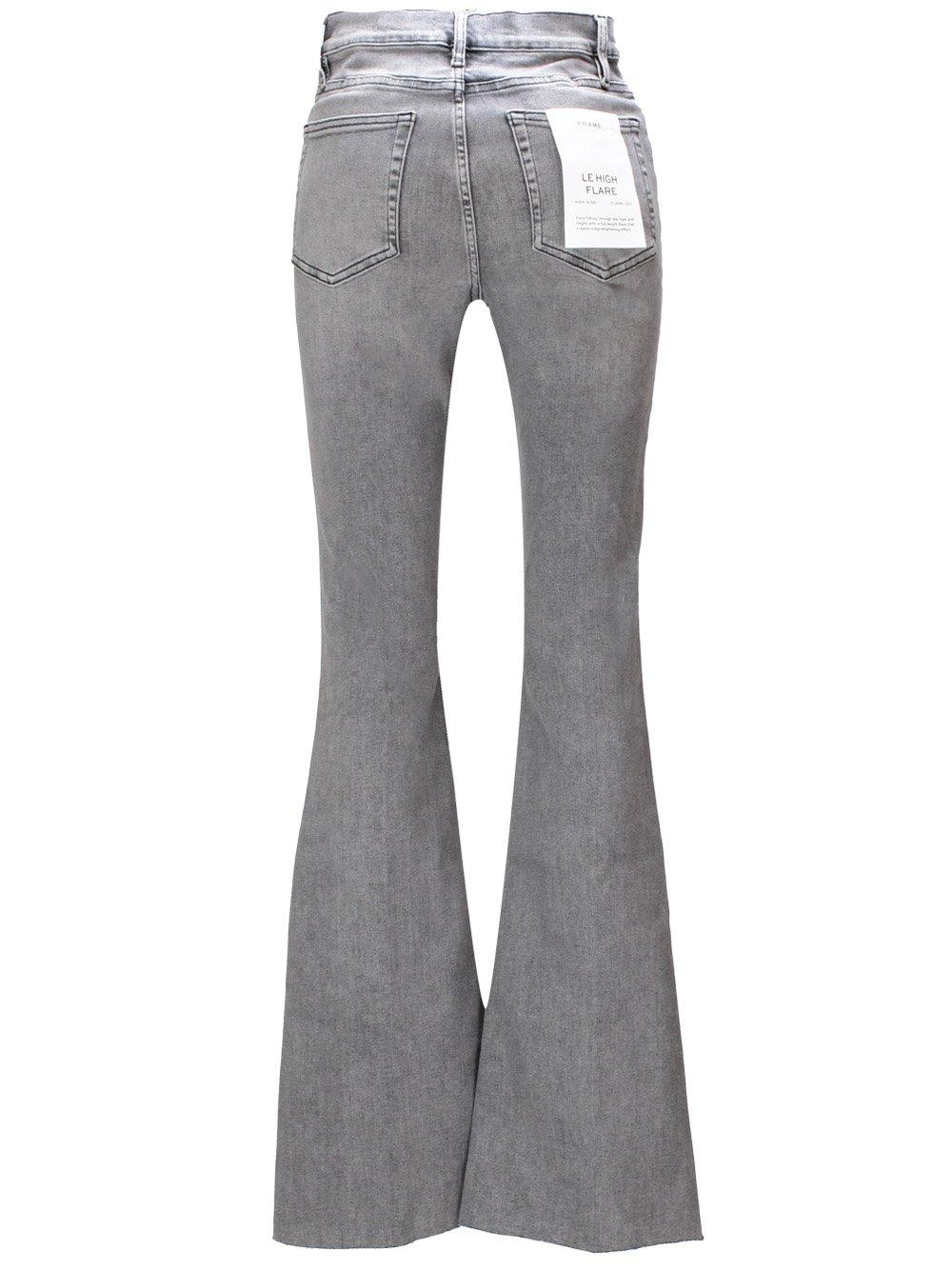 Shop Frame Le High Flare High Waist Jeans In Grey