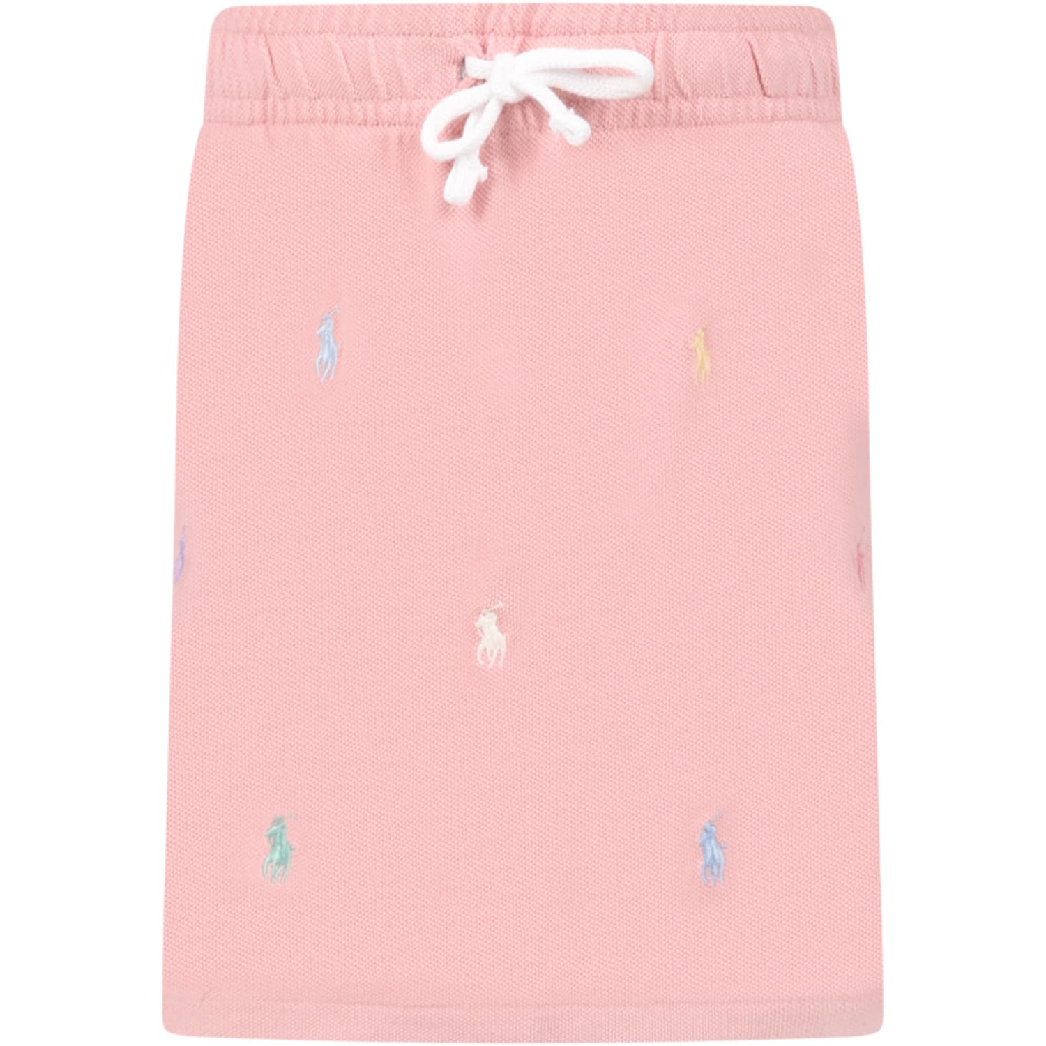 Ralph Lauren Pink Skirt For Girl With Pony Logo