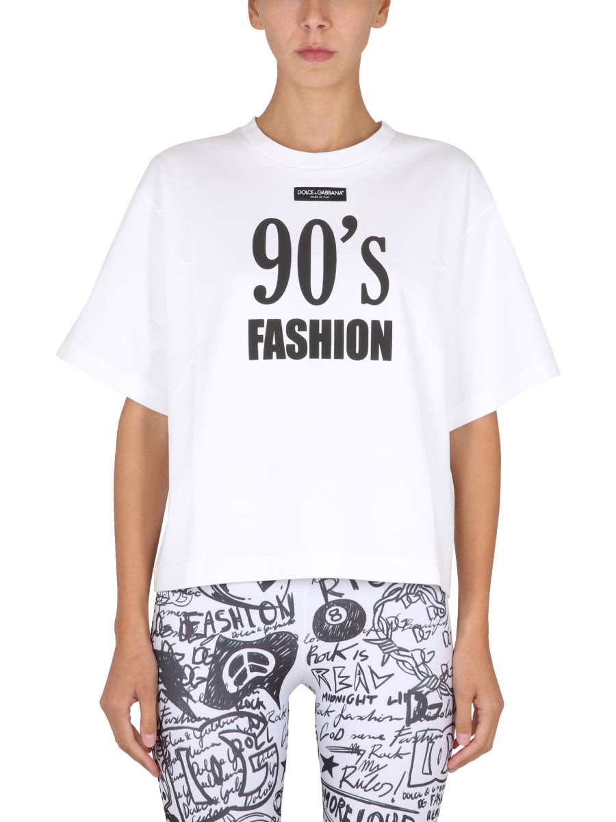 Shop Dolce & Gabbana T-shirt Con Patch Logo In White