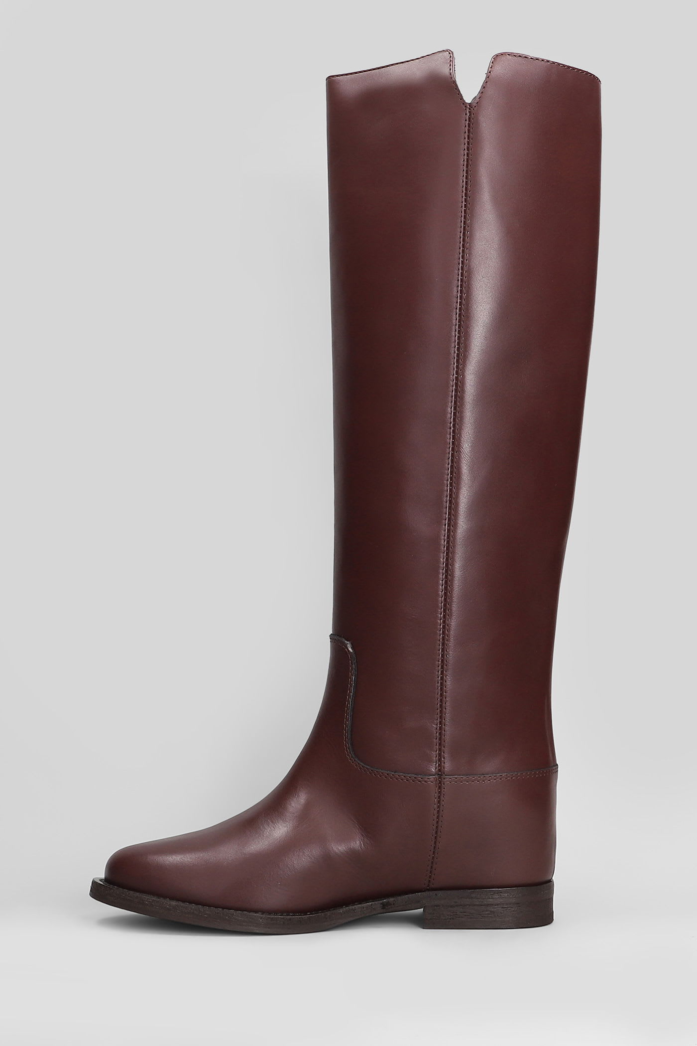 Via Roma 15 Leather Knee-high Boots In Black