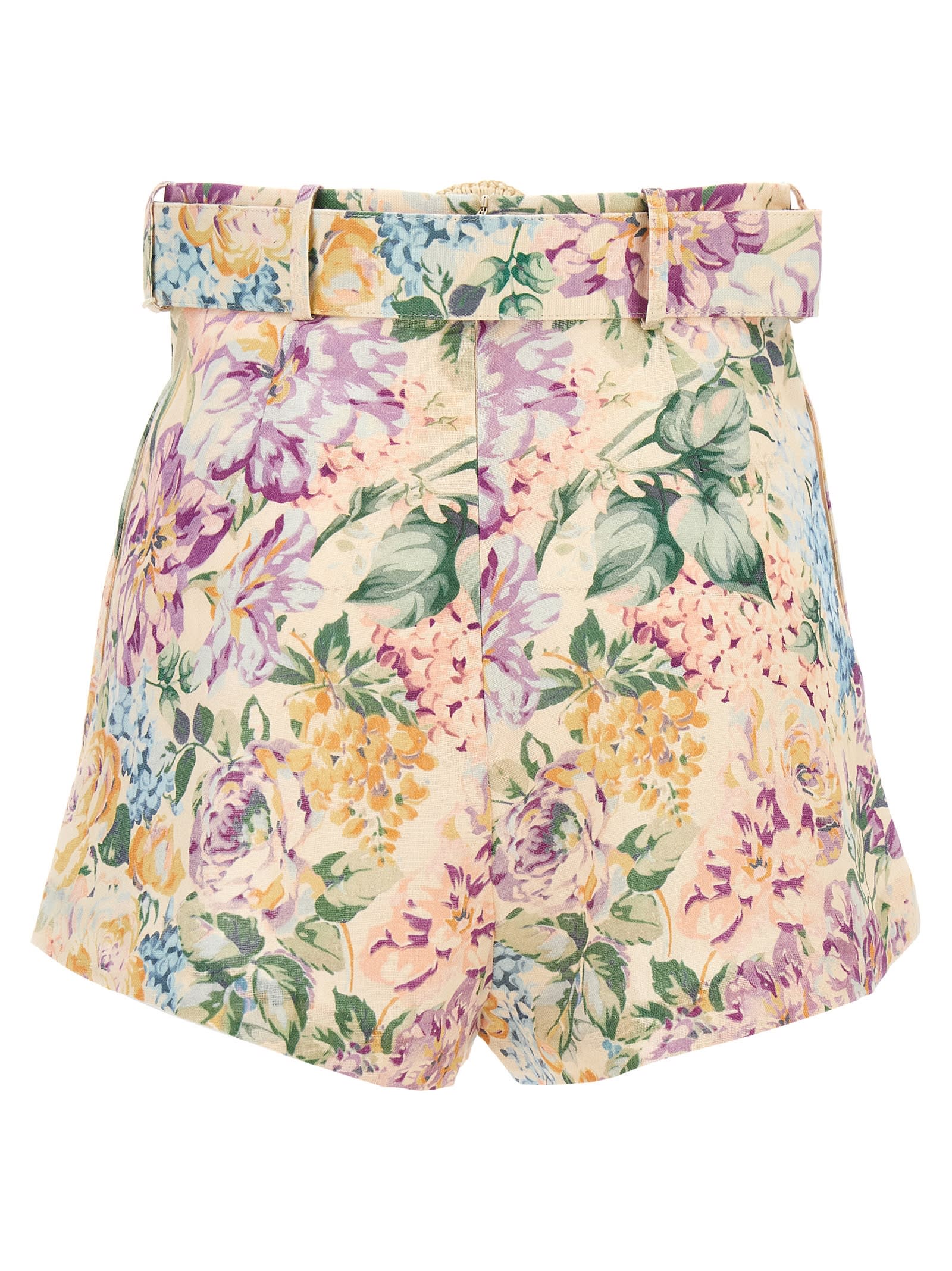 Shop Zimmermann Halliday Tuck Shorts In Multicolor