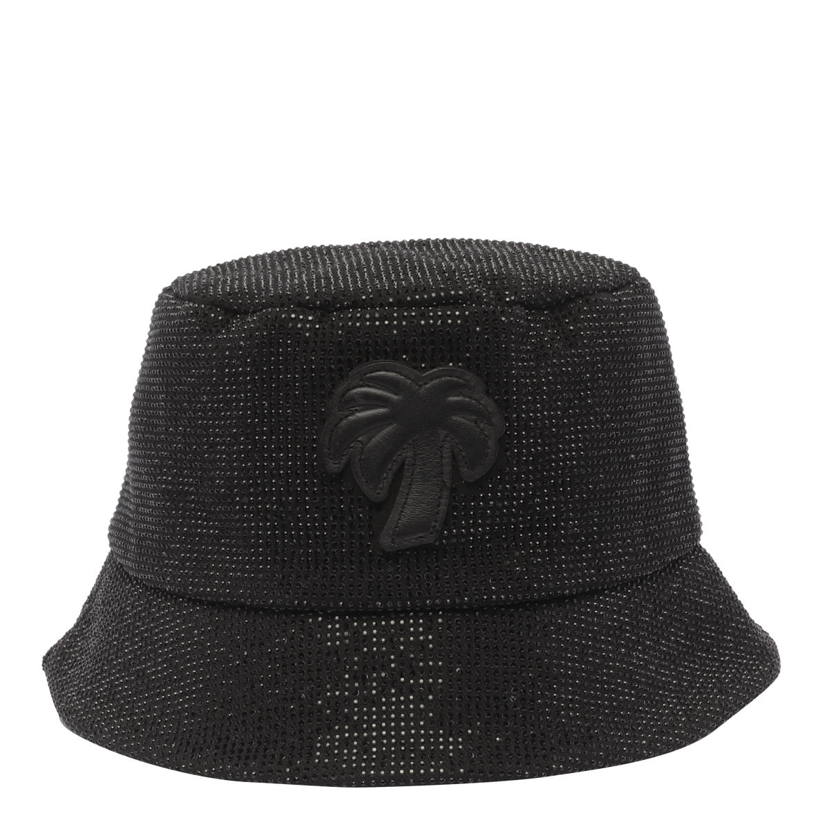Shop Palm Angels Rhinestones Palm Bucket Hat In Black