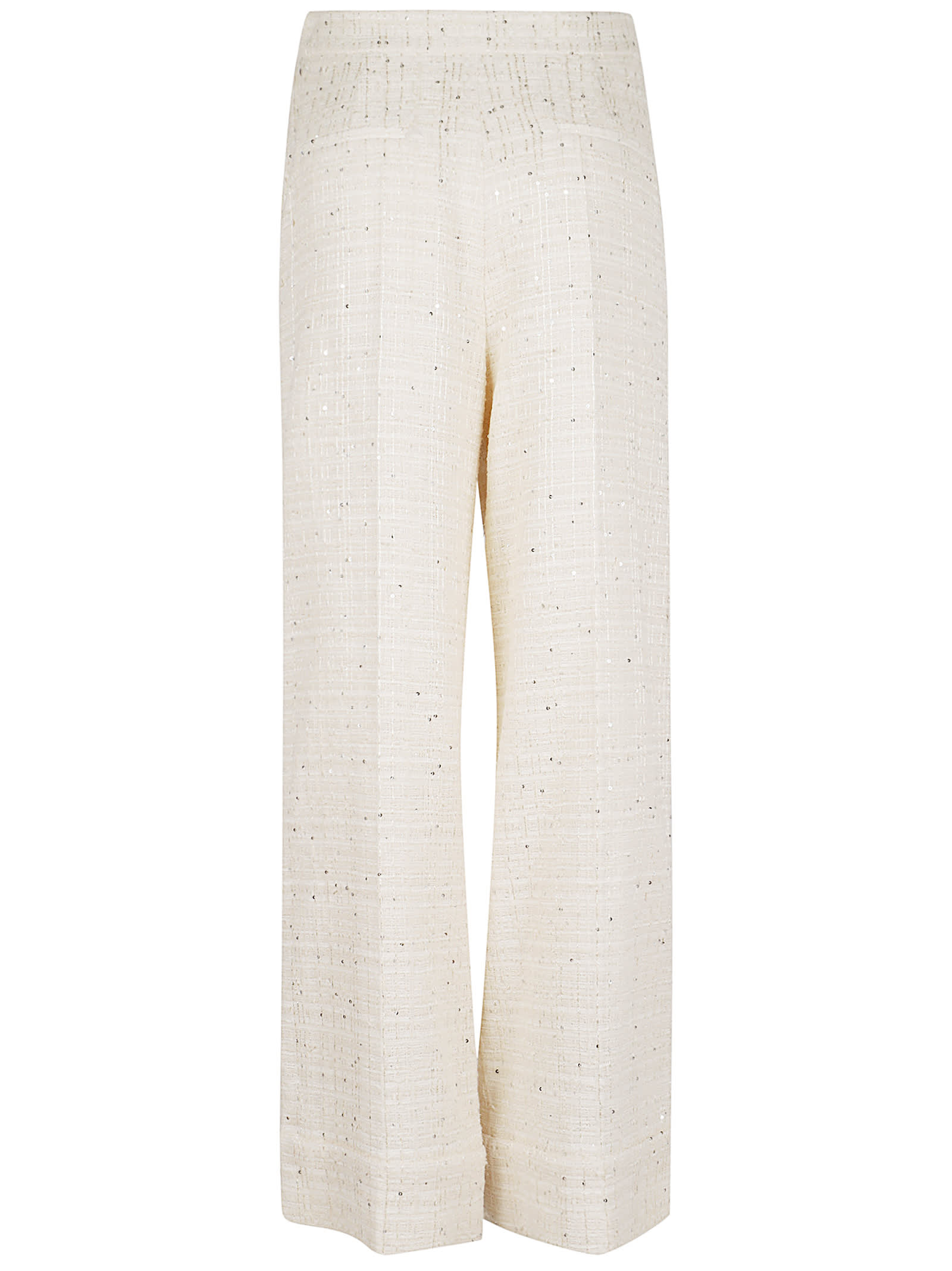 Shop Valentino Pant Mossi Delicate Tweed In K Natural