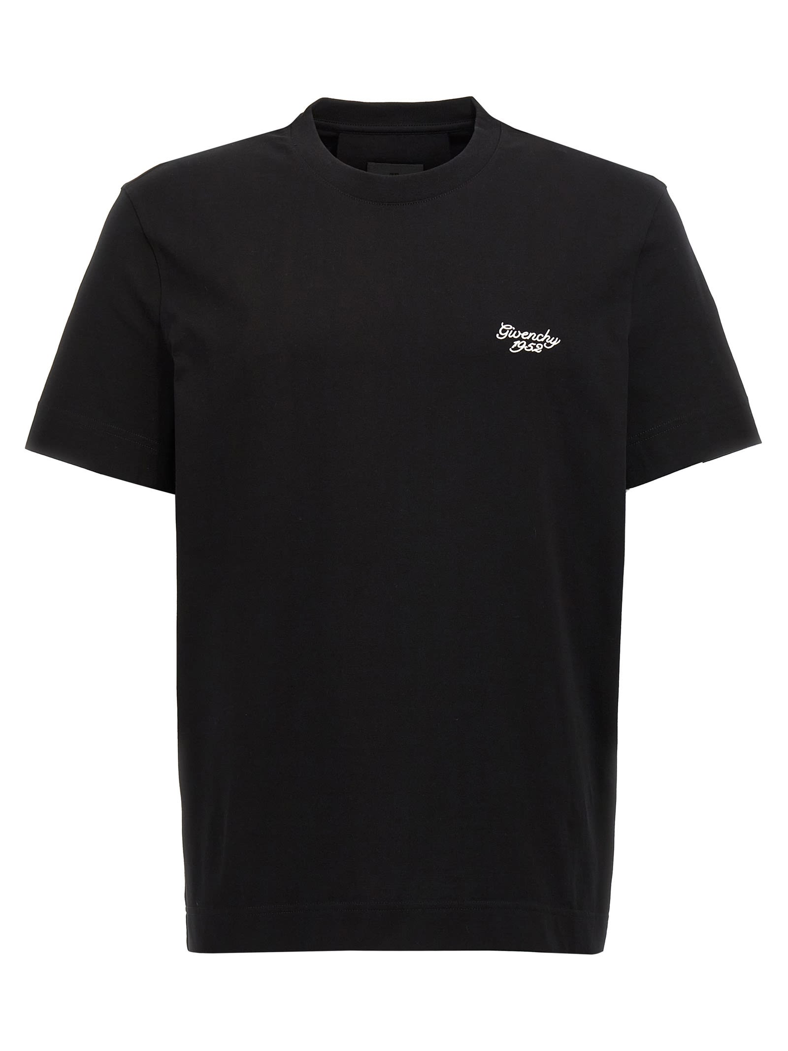 Shop Givenchy Logo Embroidery T-shirt In Black