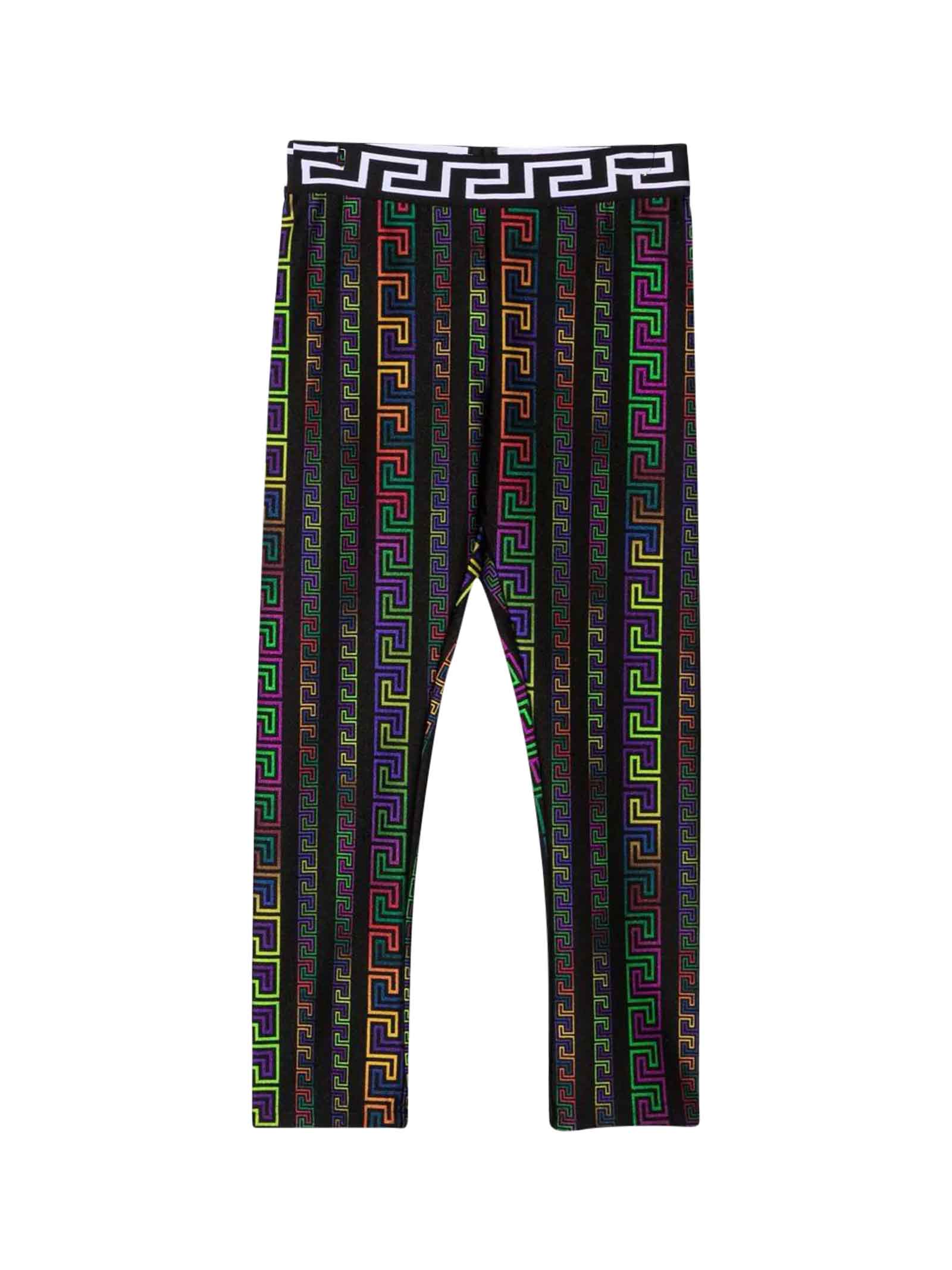 Versace Young Multicolored Girls Leggings