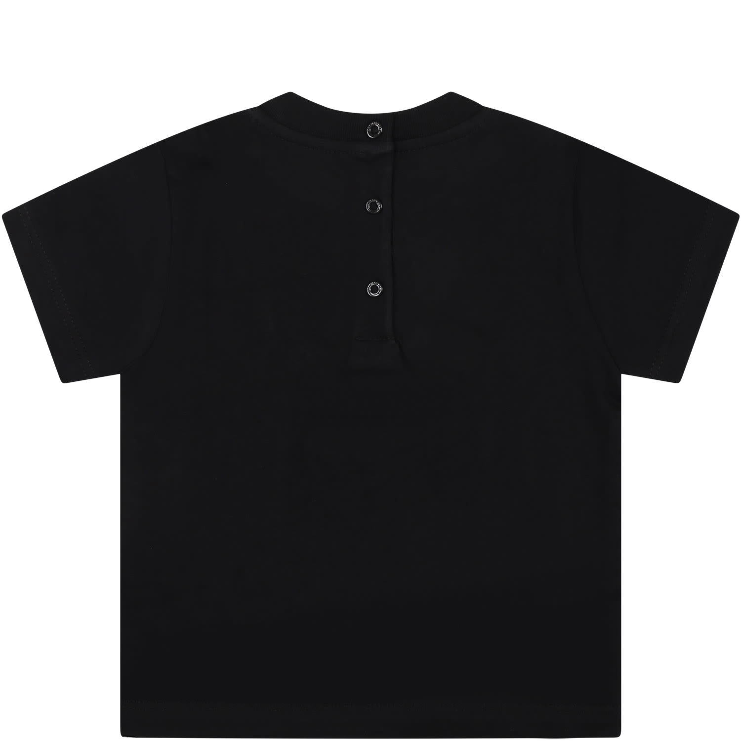 Balmain Black T-shirt For Babies With Gold Logo In Black