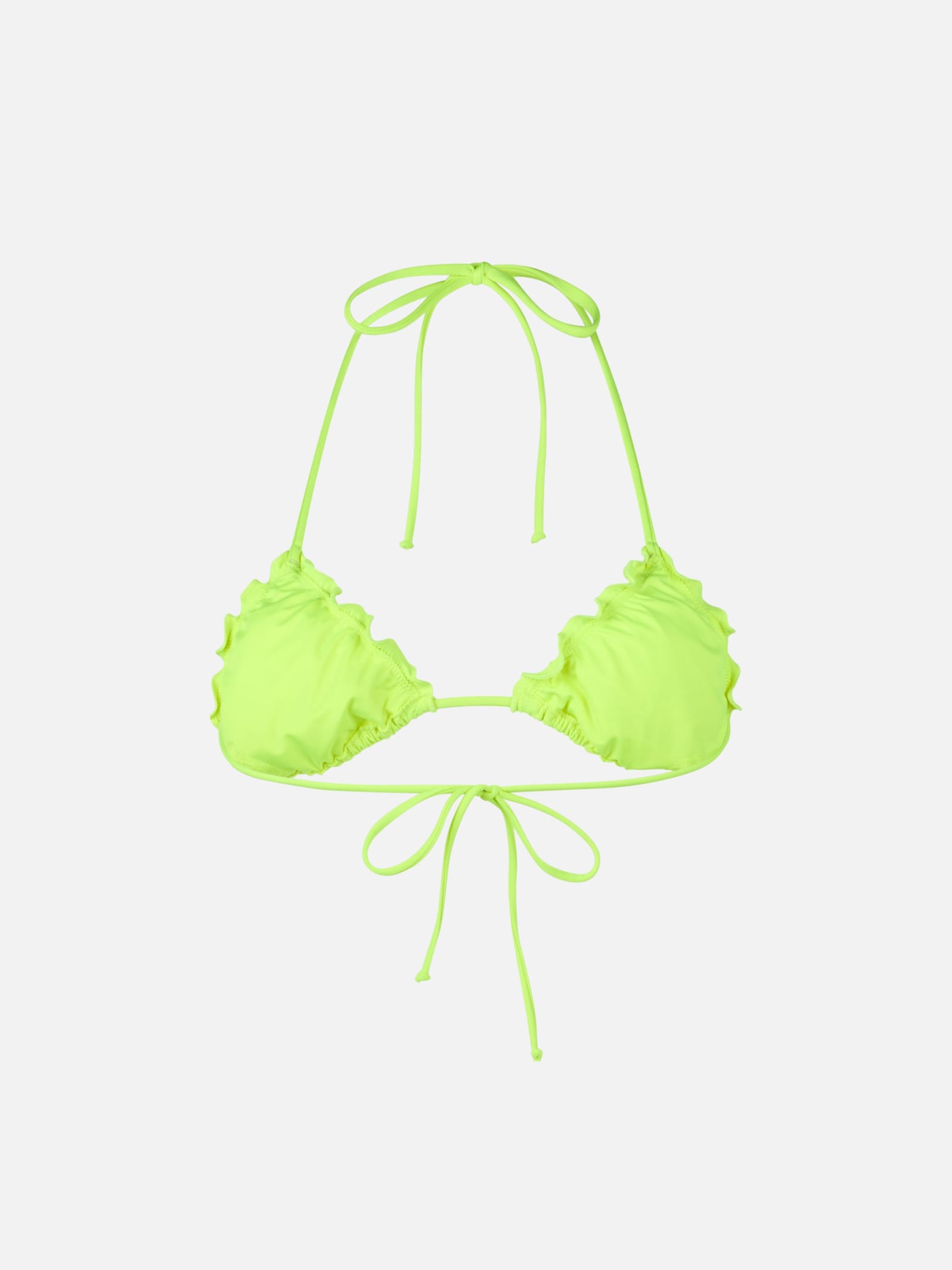 Mc2 Saint Barth Woman Fluo Yellow Triangle Beach Top Sagittarius In Yellow