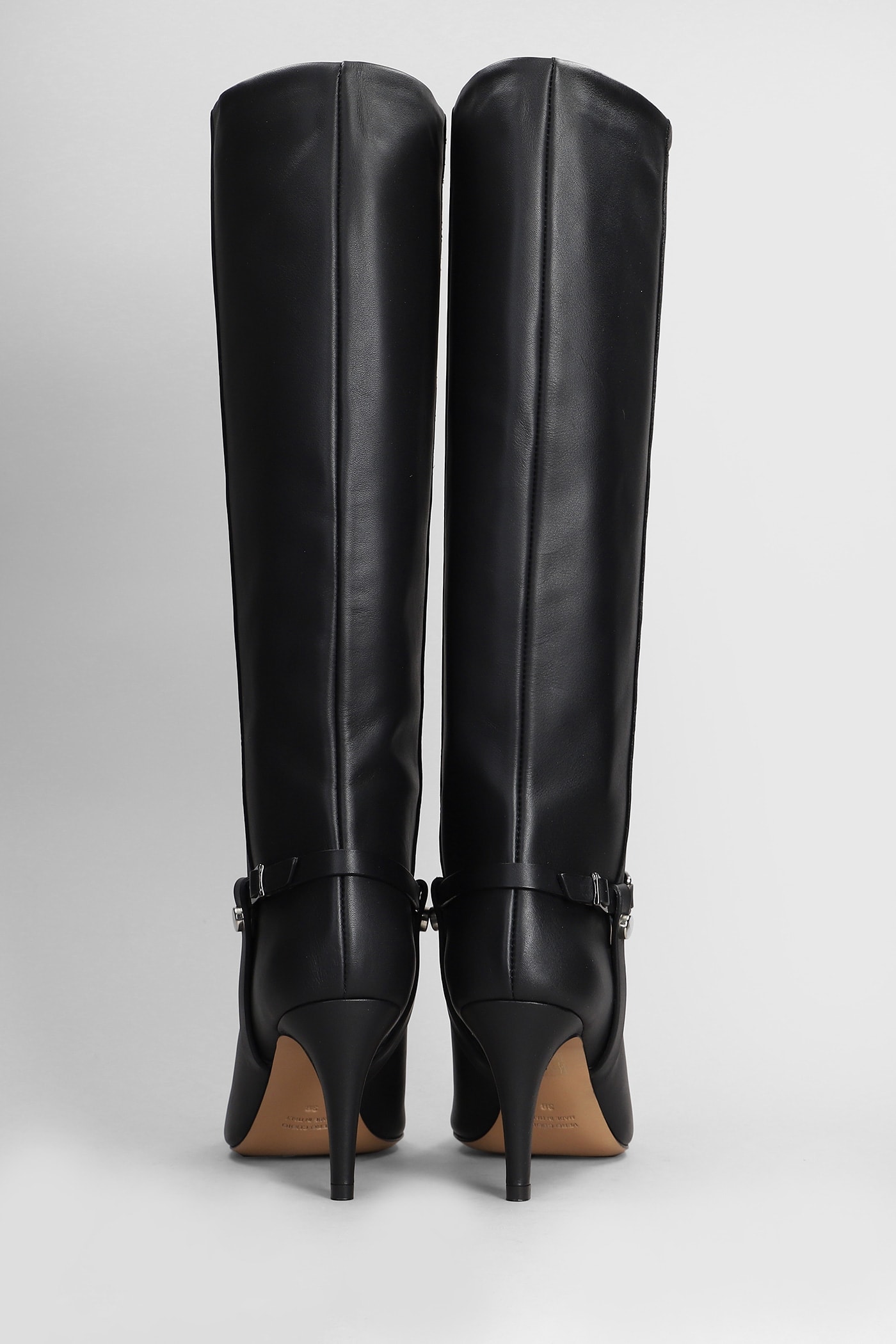 Shop The Seller High Heels Boots In Black Leather