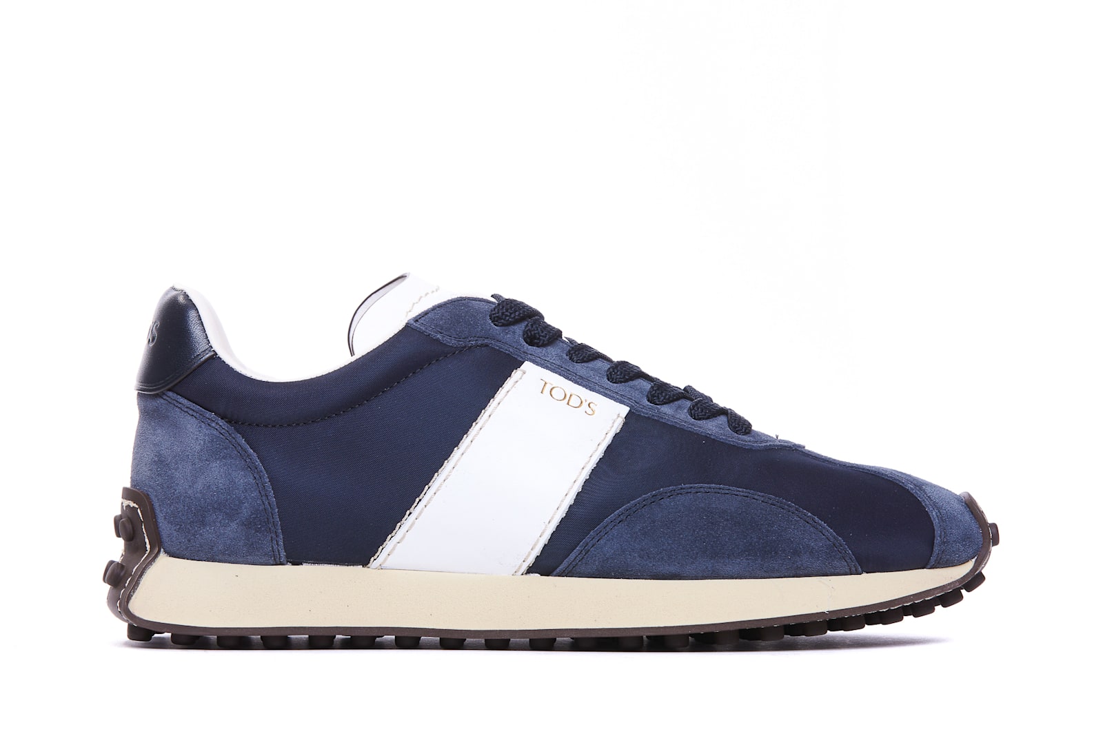 Shop Tod's T Vintage Leather Sneakers In Blue