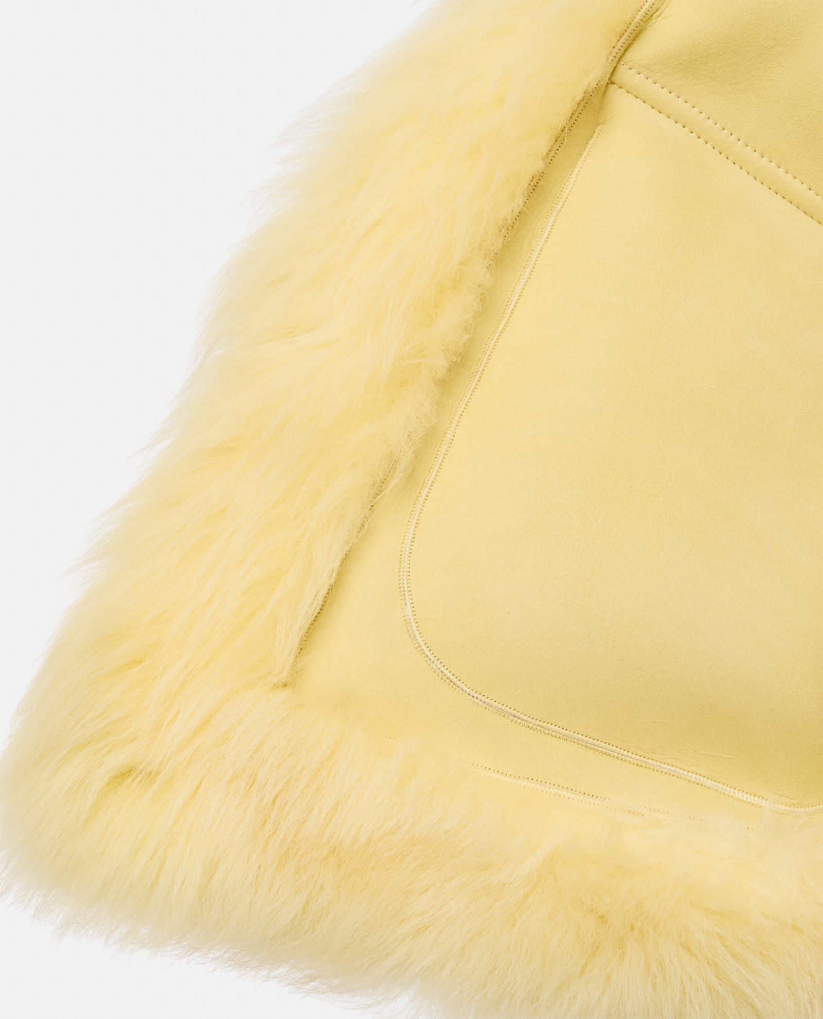 Shop Bottega Veneta Short Shearling Jacket In Yellow