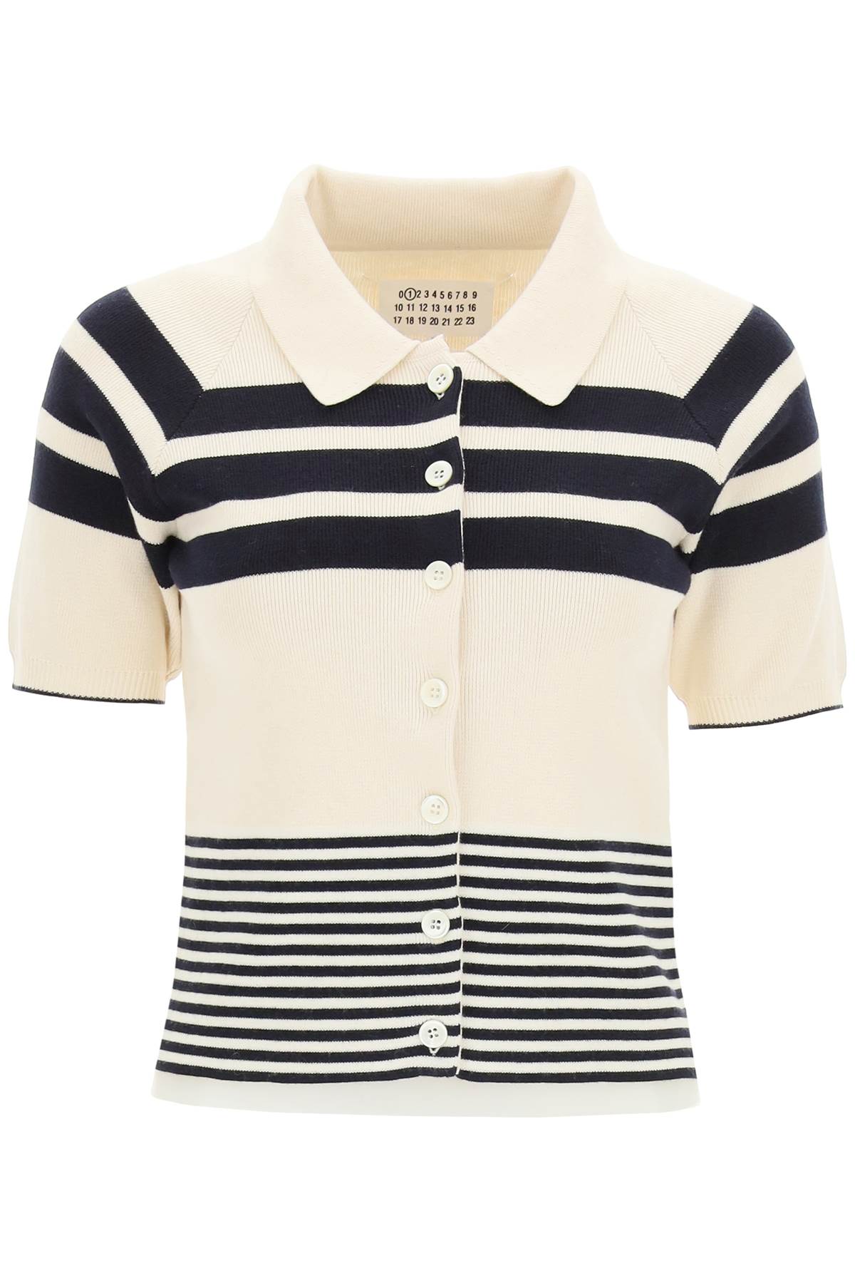 Maison Margiela Striped Knit Polo Shirt