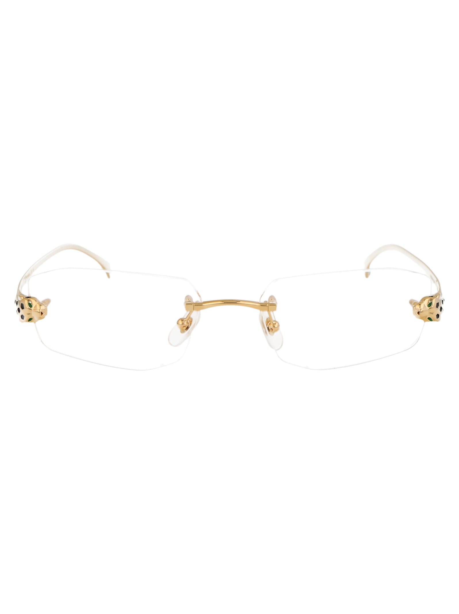 Shop Cartier Ct0494o Glasses In 001 Gold Gold Transparent