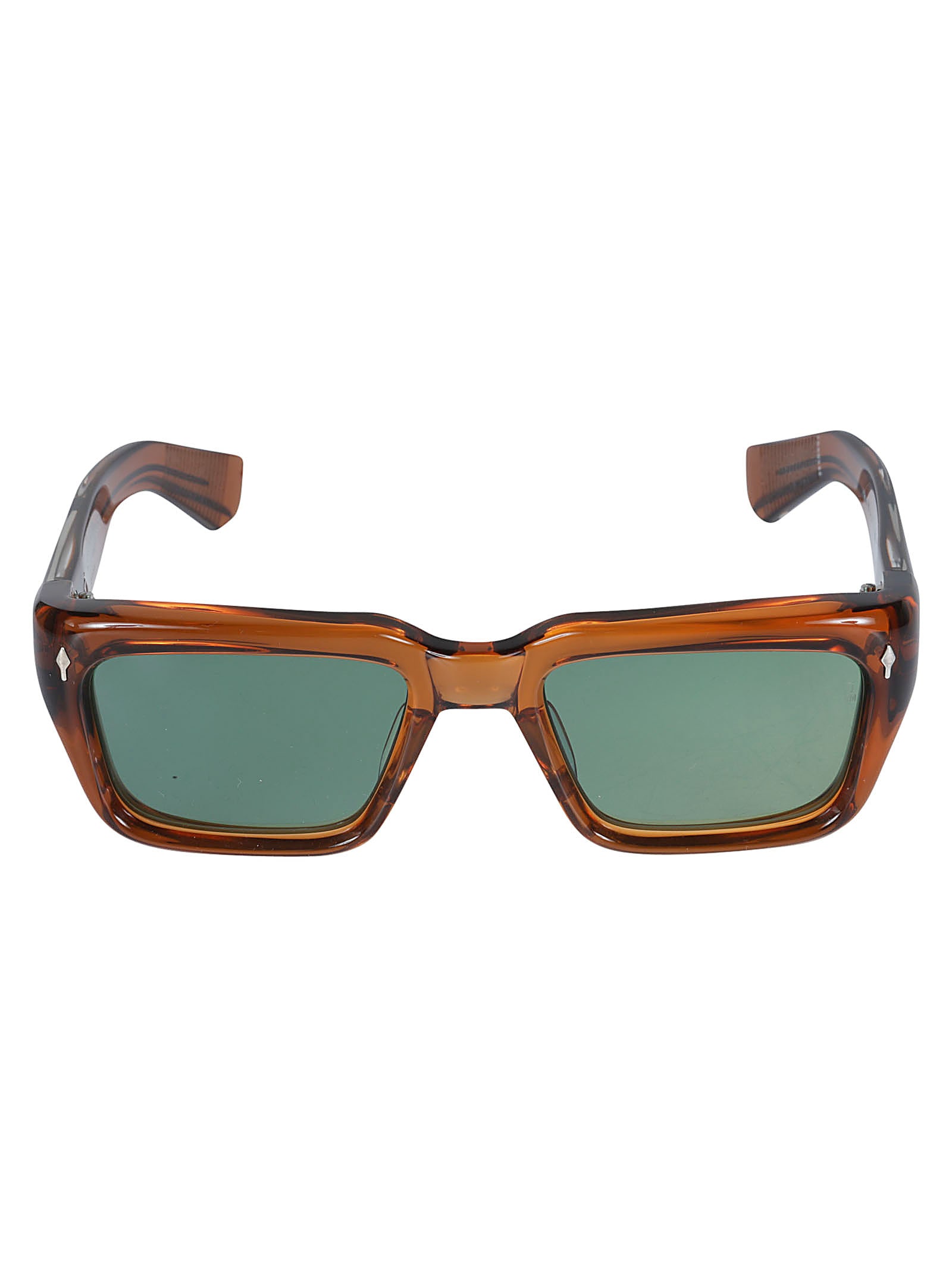 Jacques Marie Mage Square Lens Logo Sided Sunglasses