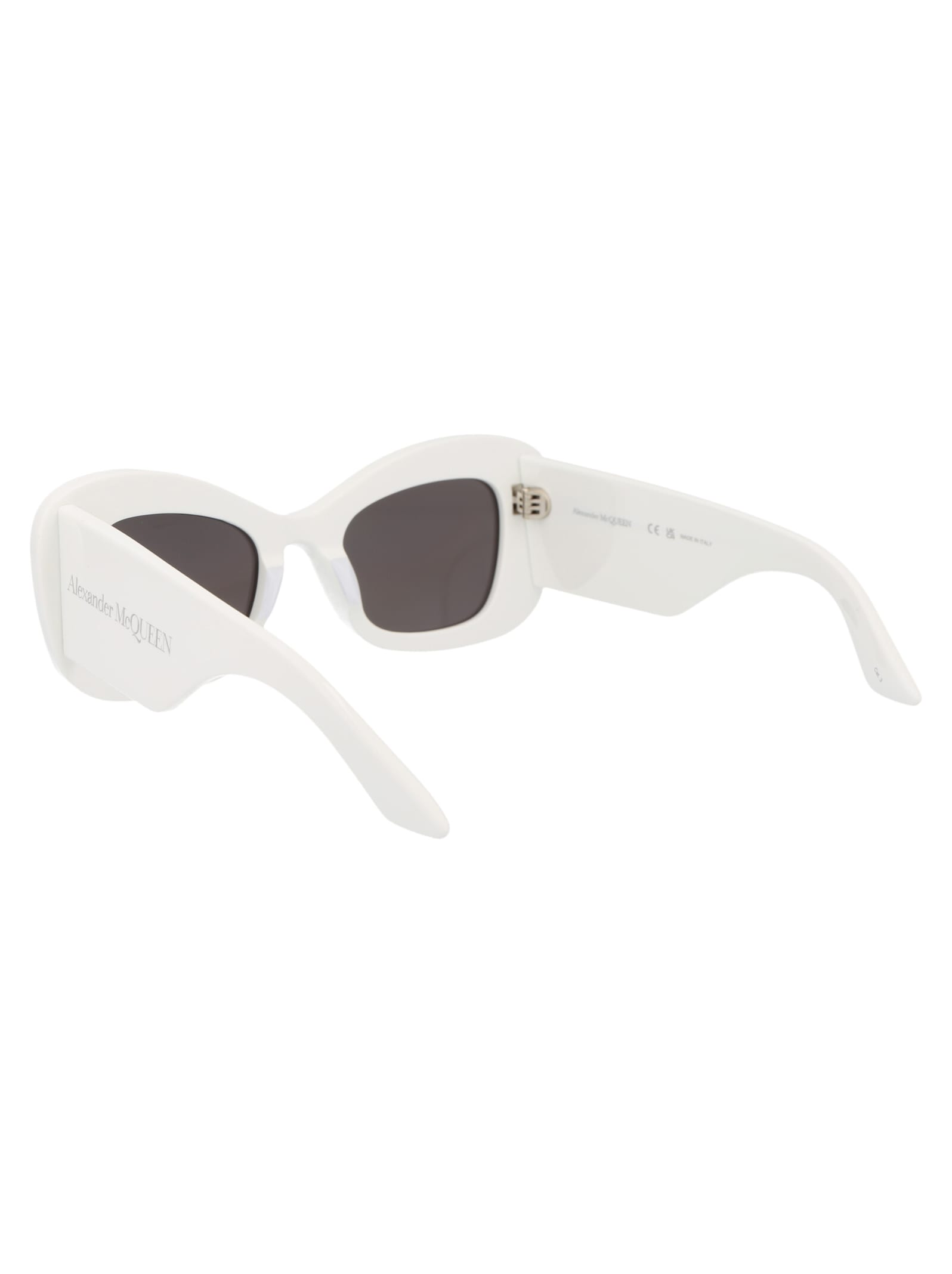 Shop Alexander Mcqueen Am0434s Sunglasses In 005 White White Grey