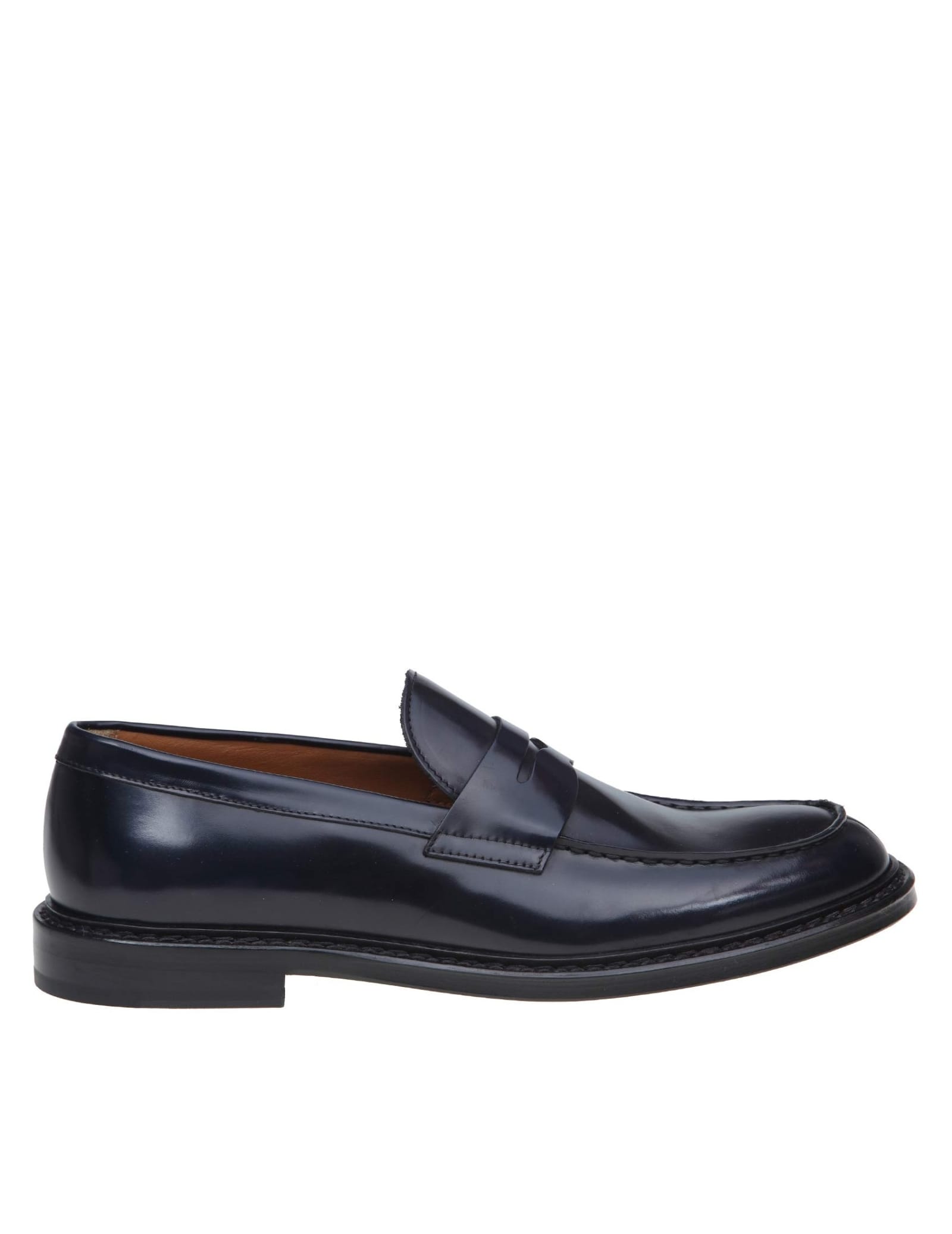 DOUCAL'S LOAFERS IN BLUE BRUSHED CALFSKIN