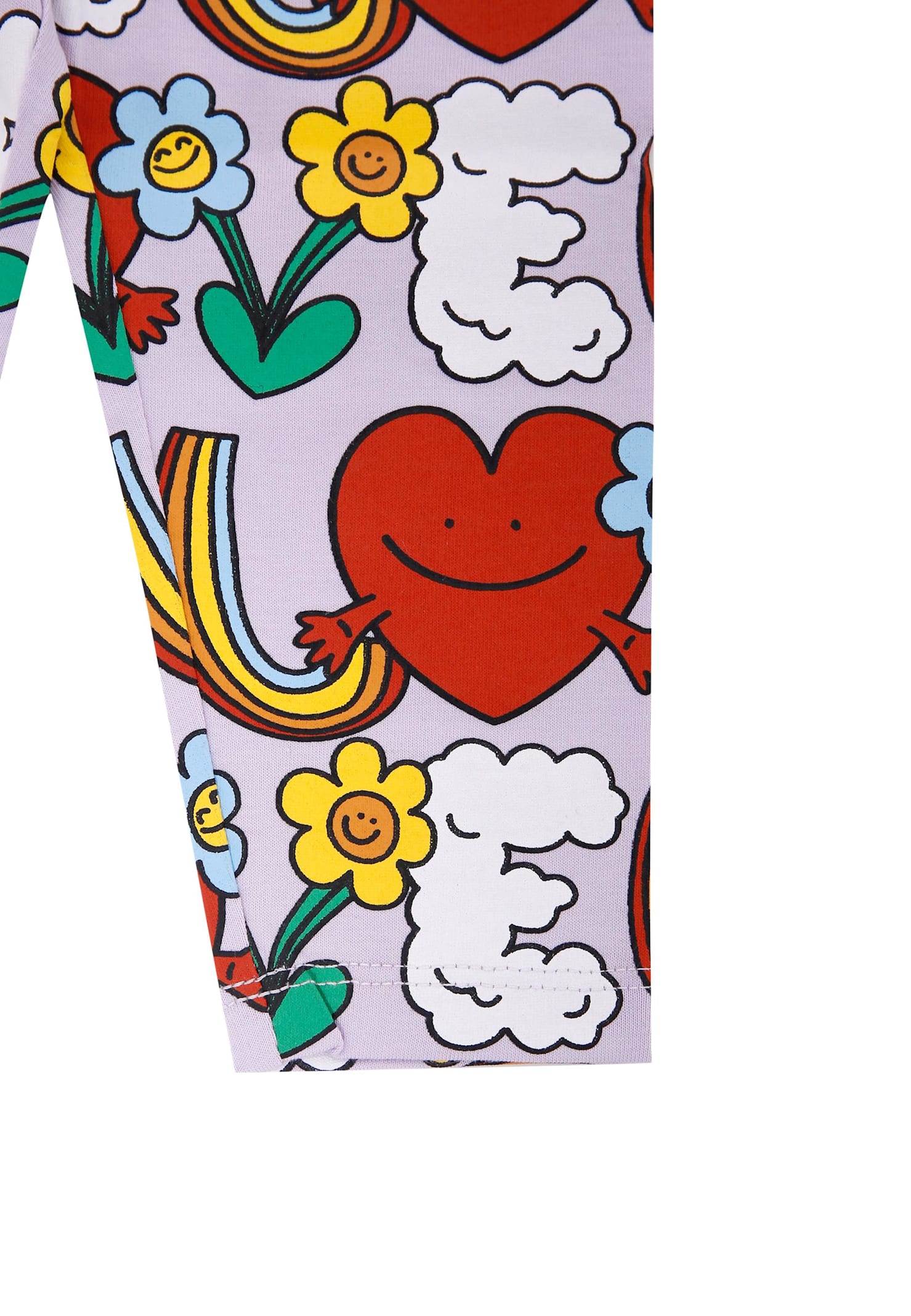 Stella Mccartney Lilac Leggings For Baby Girl With Flowers In Multi