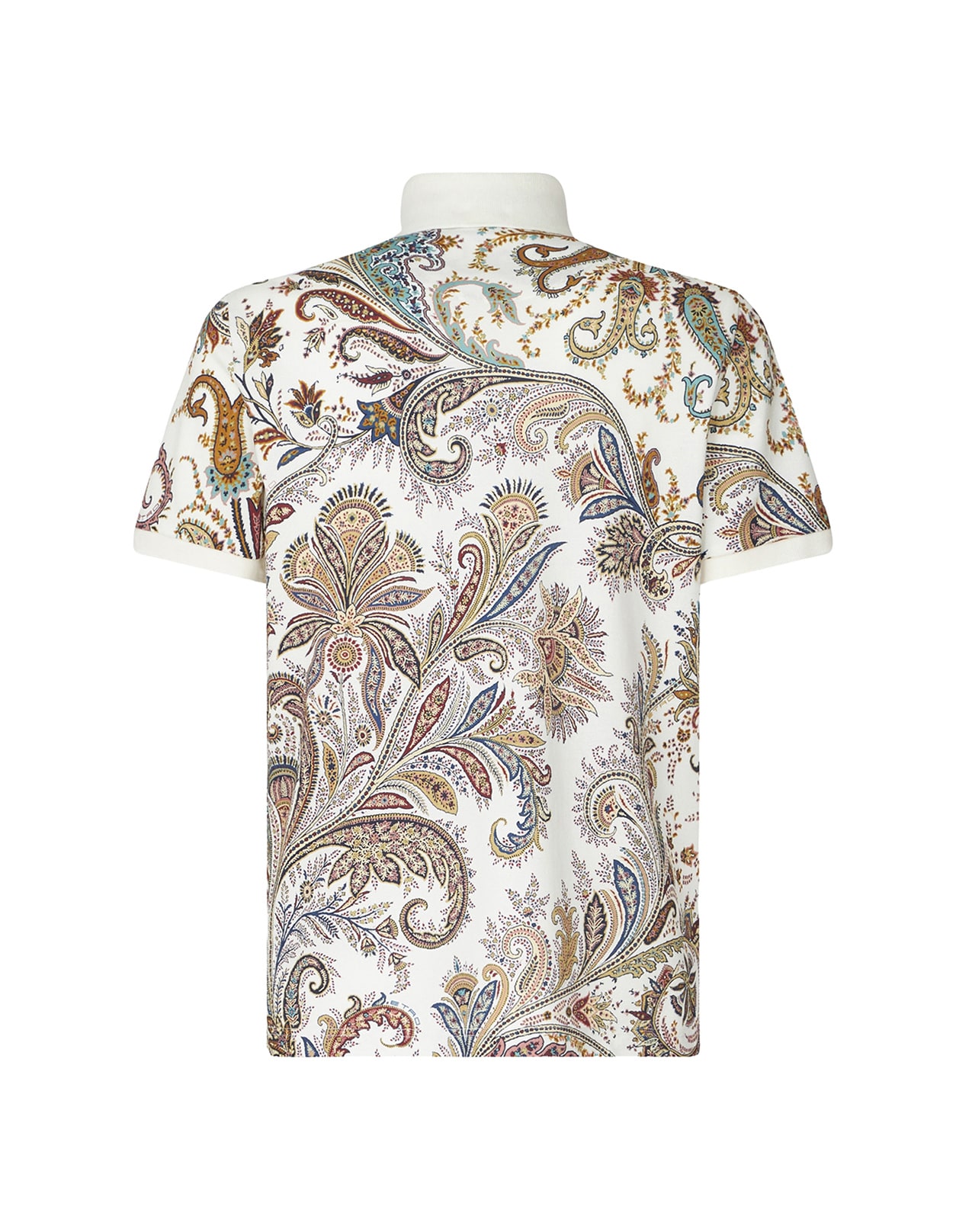 Shop Etro White Polo Shirt With Multicolour Paisley Print