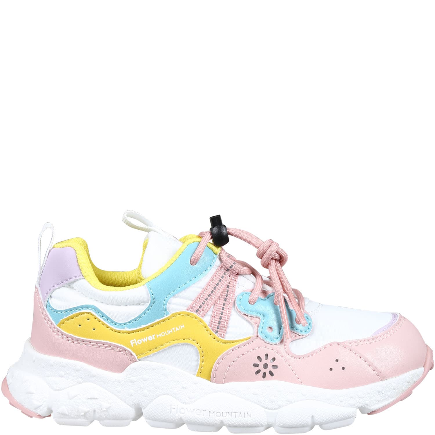 Flower Mountain Kids' Pink Yamano Sneakers For Girl With Logo