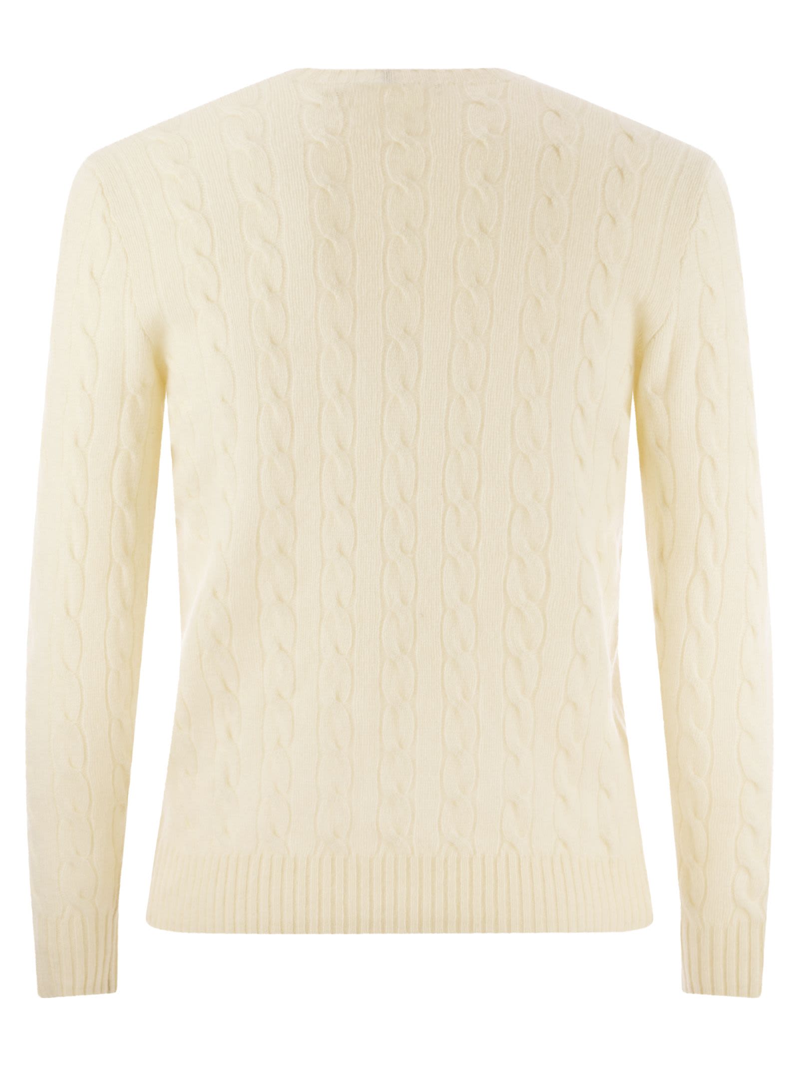 Shop Polo Ralph Lauren Wool And Cashmere Cable-knit Sweater In Cream