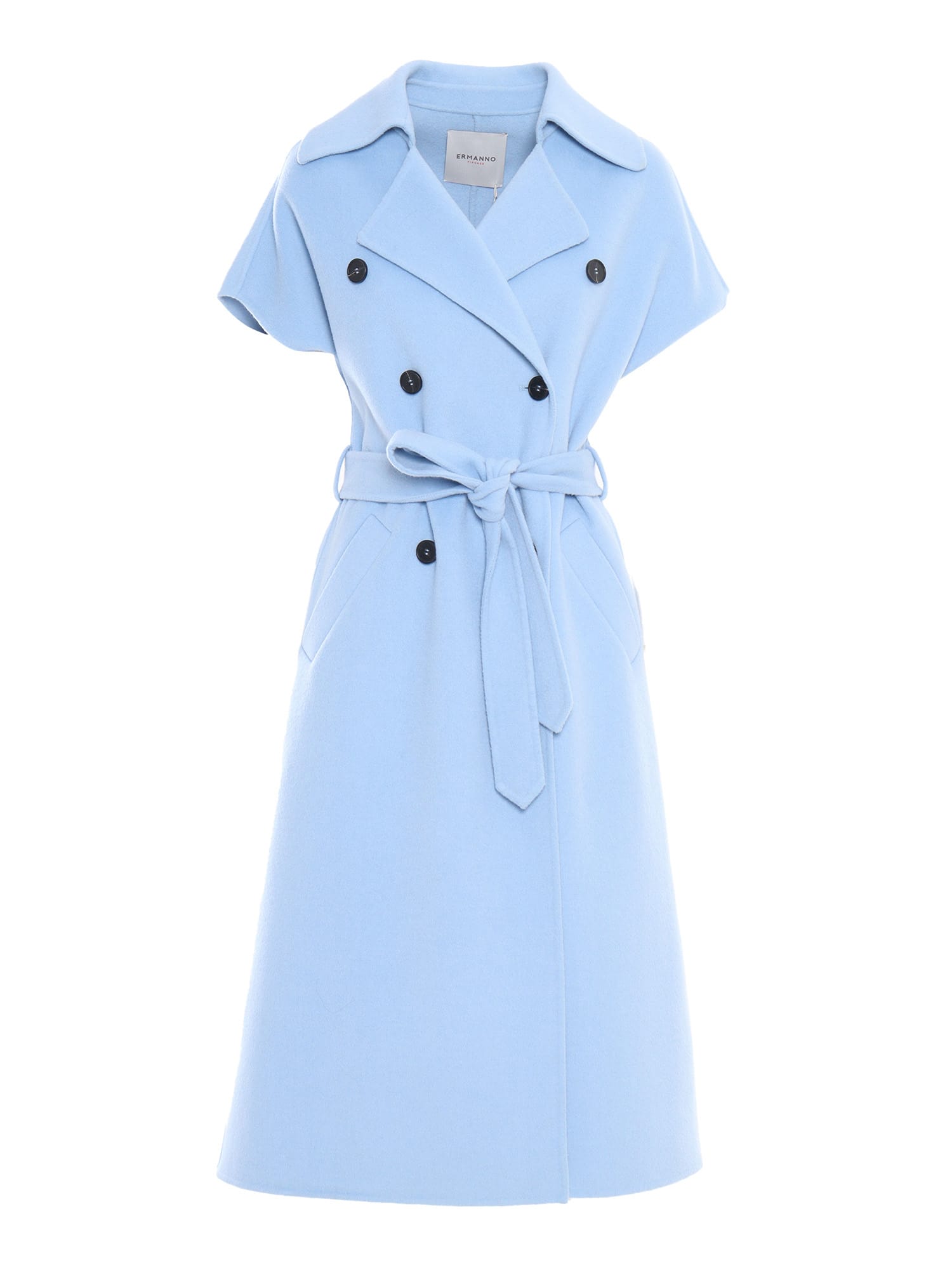 Ermanno Ermanno Scervino Easy Trench Coat In Light Blue