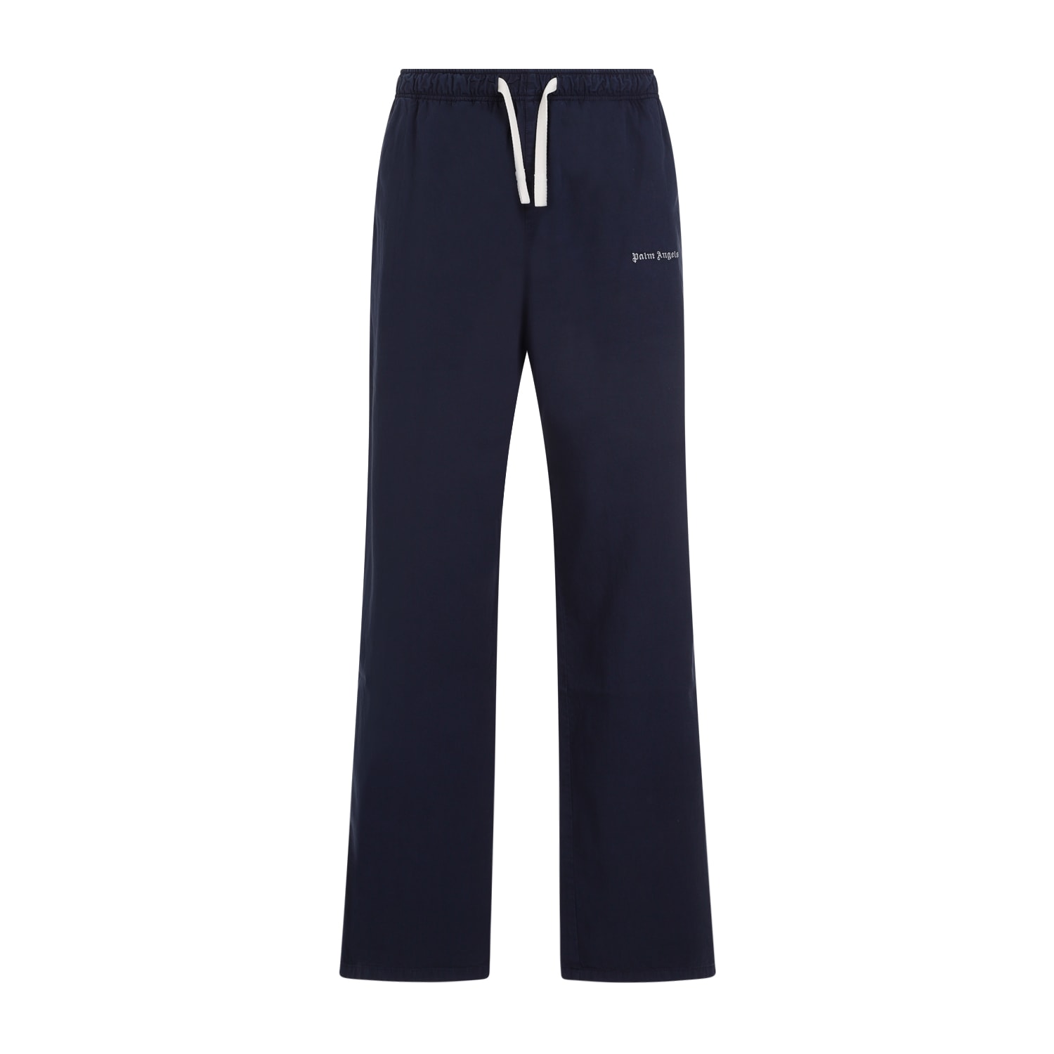 Shop Palm Angels Classic Logo Travel Pants In Navy Blue Off