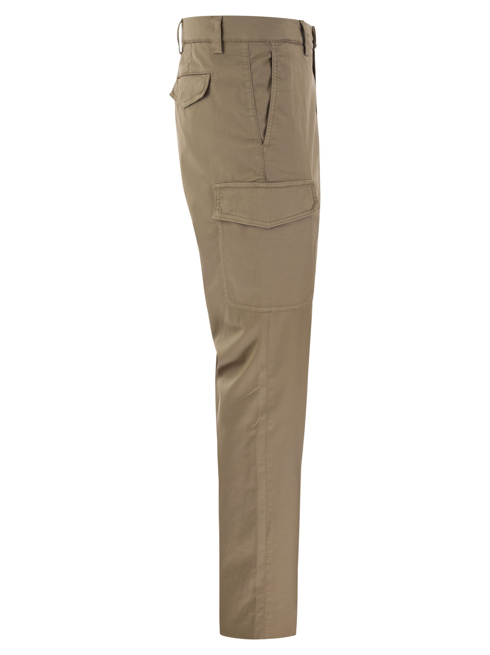 Shop Brunello Cucinelli Garment-dyed Leisure Fit Trousers In Hazelnut