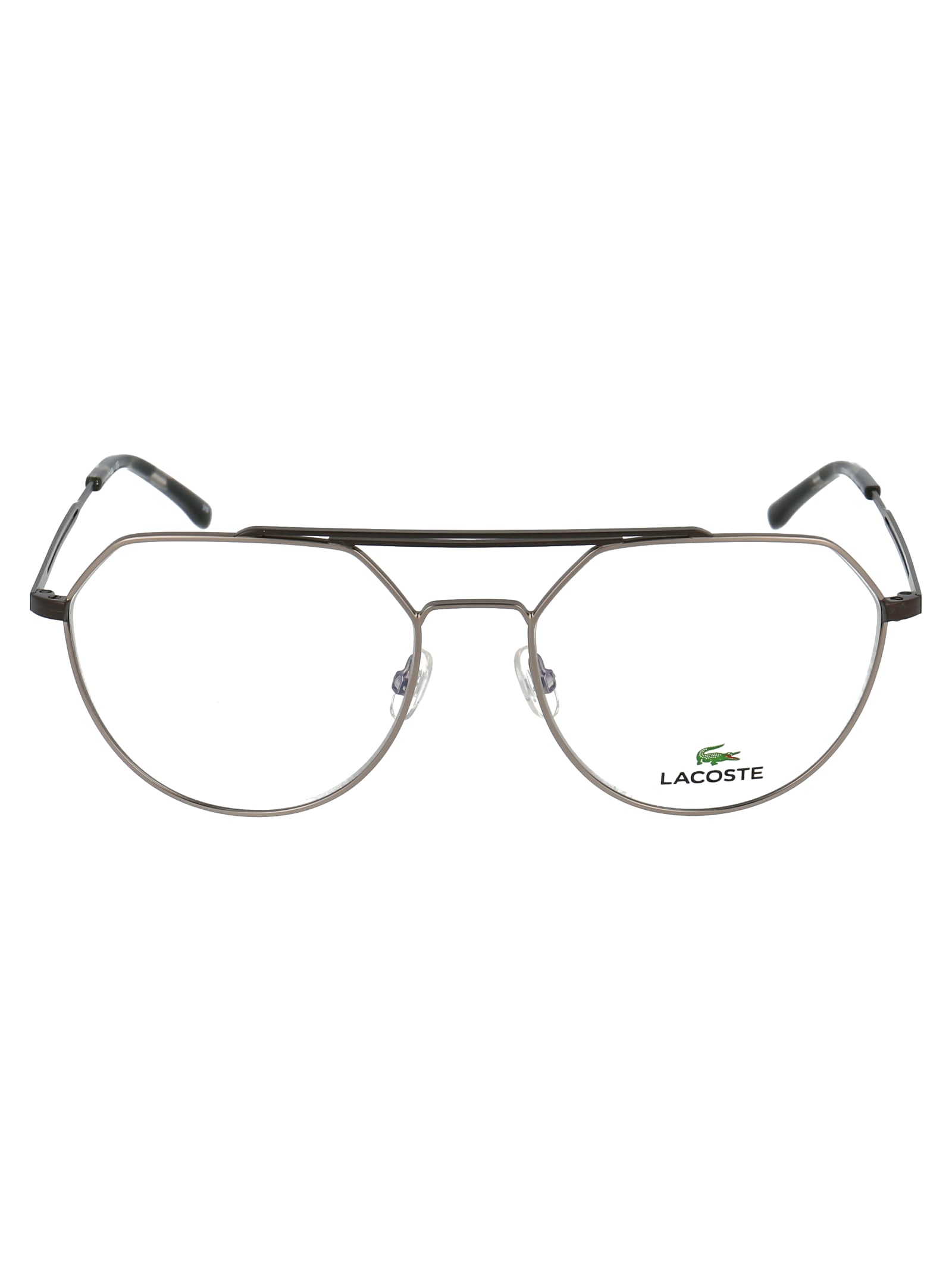 Lacoste L2256pc Glasses In 035 Matte Light Ruthenium/grey Havana