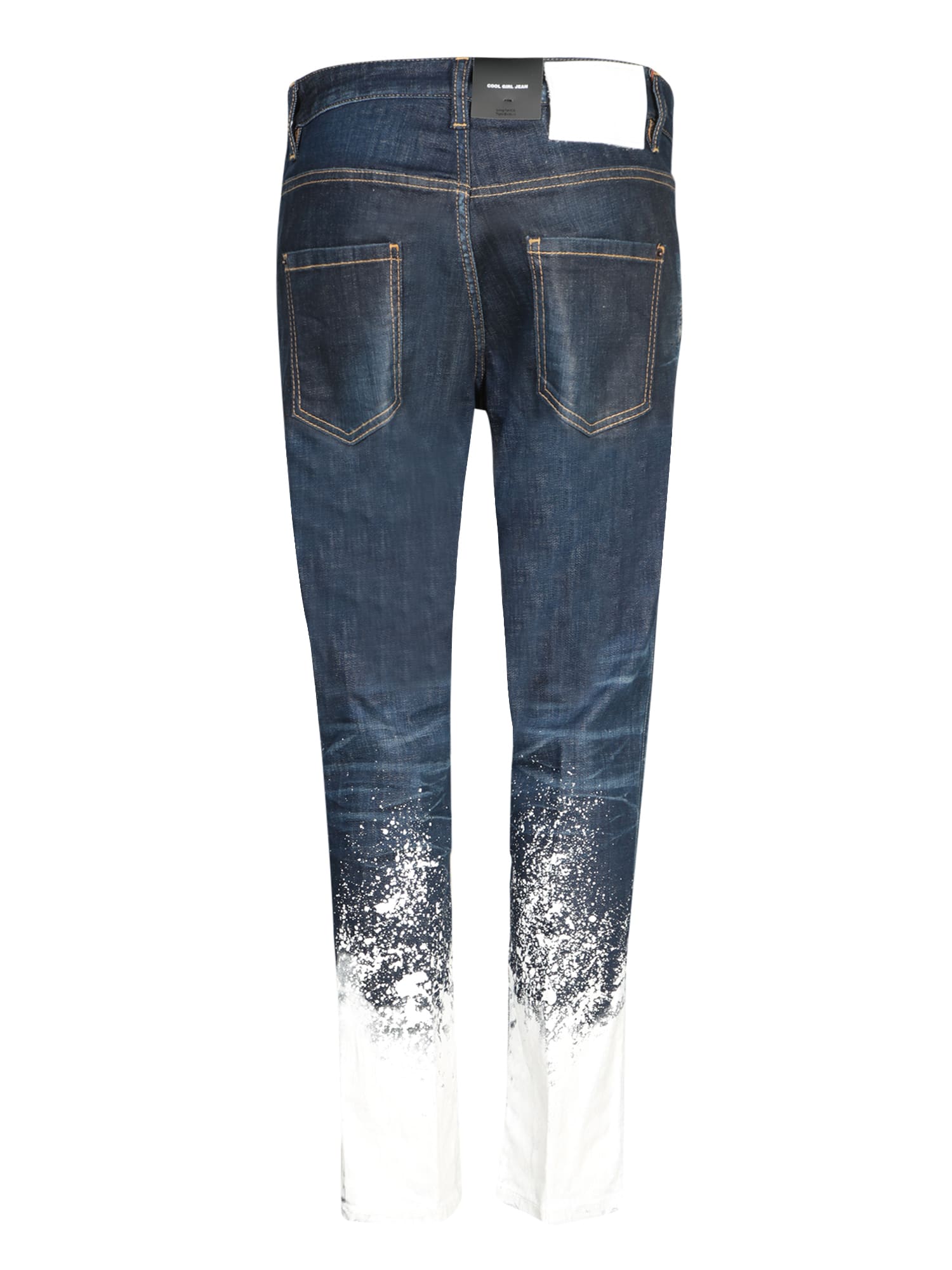 Shop Dsquared2 Cool Girl White Drops Blue Jeans