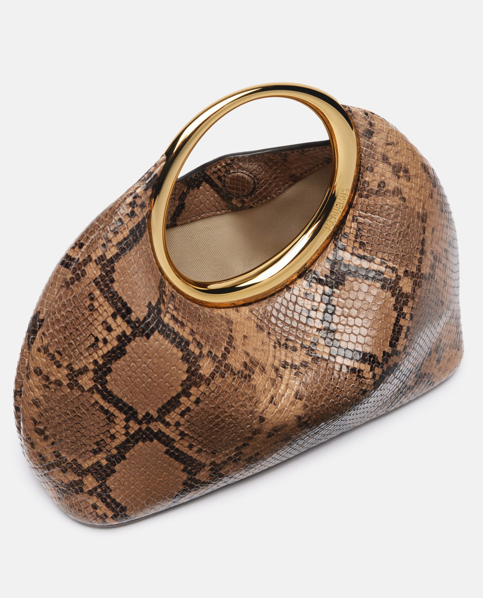 Shop Jacquemus Le Petit Calino Printed Leather Bag In Brown