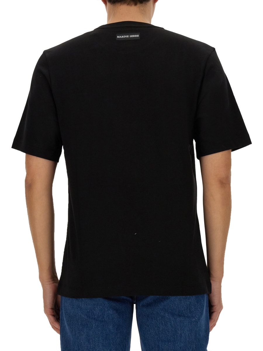 Shop Marine Serre Cotton T-shirt In Black