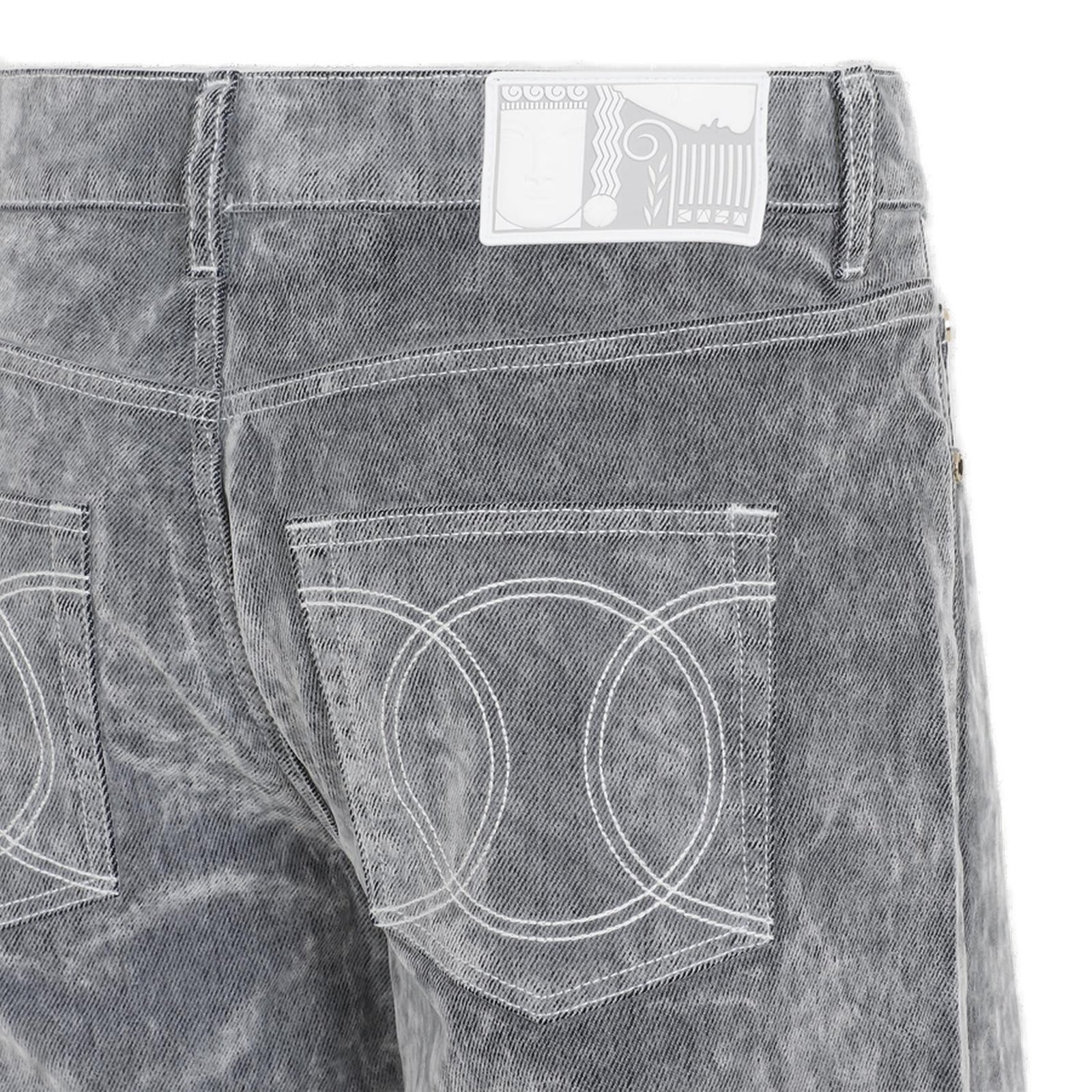 Shop Casablanca Faded Effect Denim Jeans In Grigio