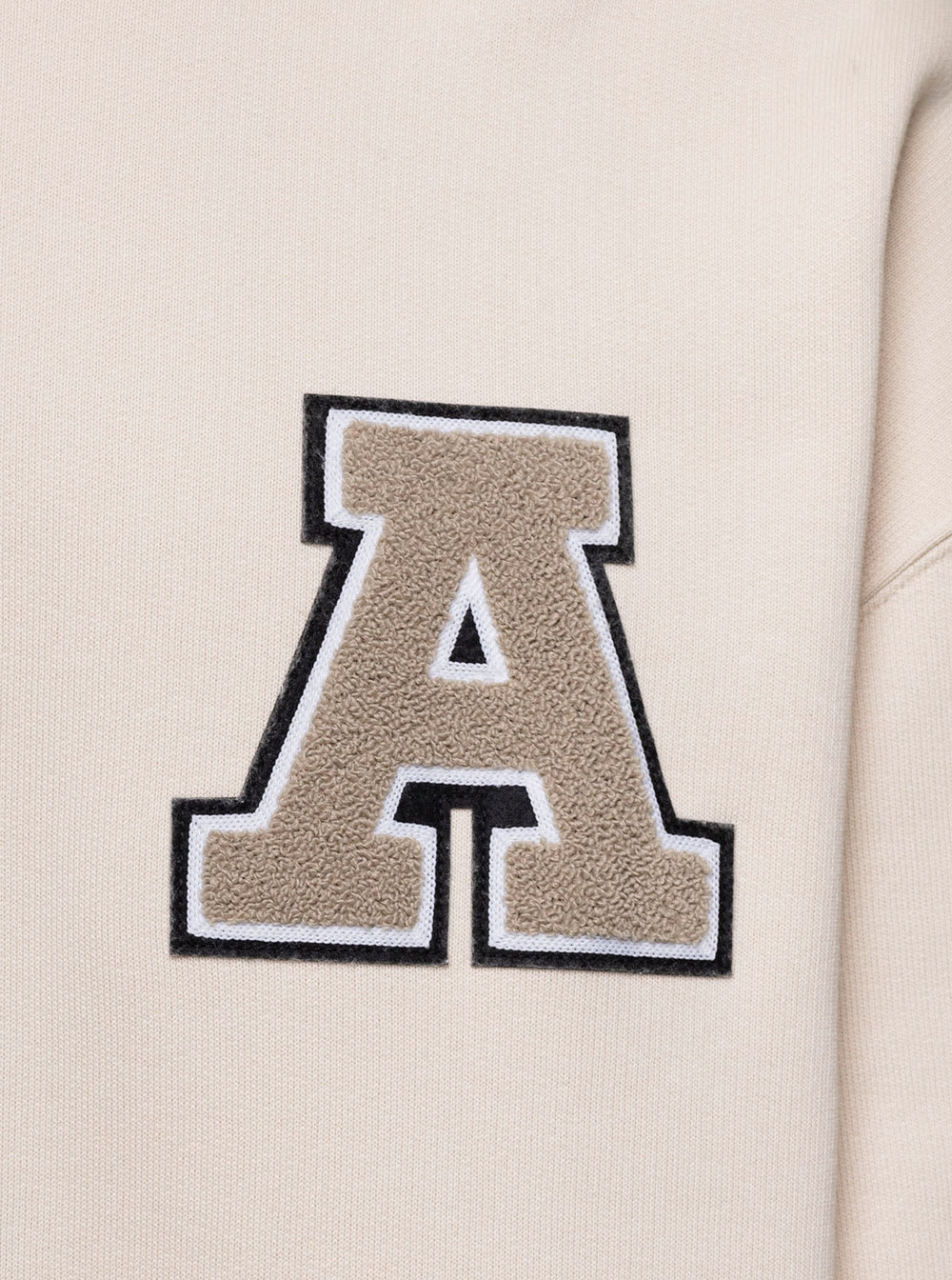 Shop Axel Arigato Team Beige Sweatshirt With Front Logo Patch In Cotton Man