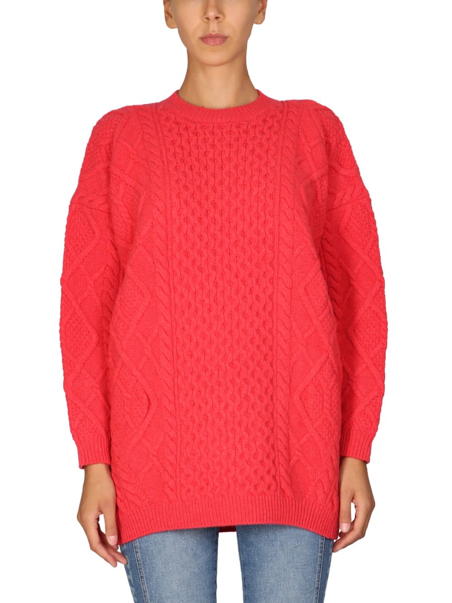 Shop Stella Mccartney Wool Crew Neck Sweater In Red