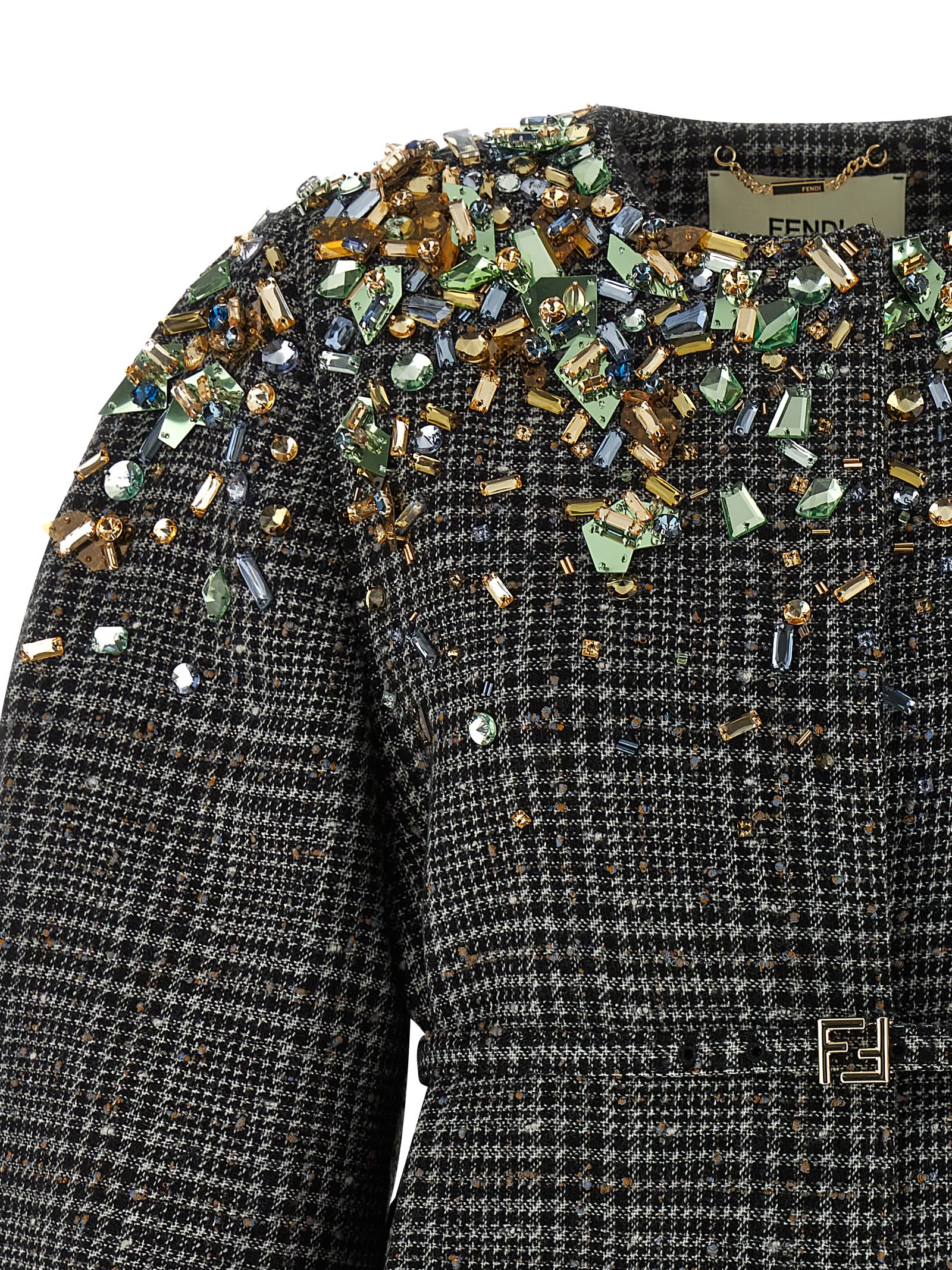 Fendi Tweed Jacket In Gray