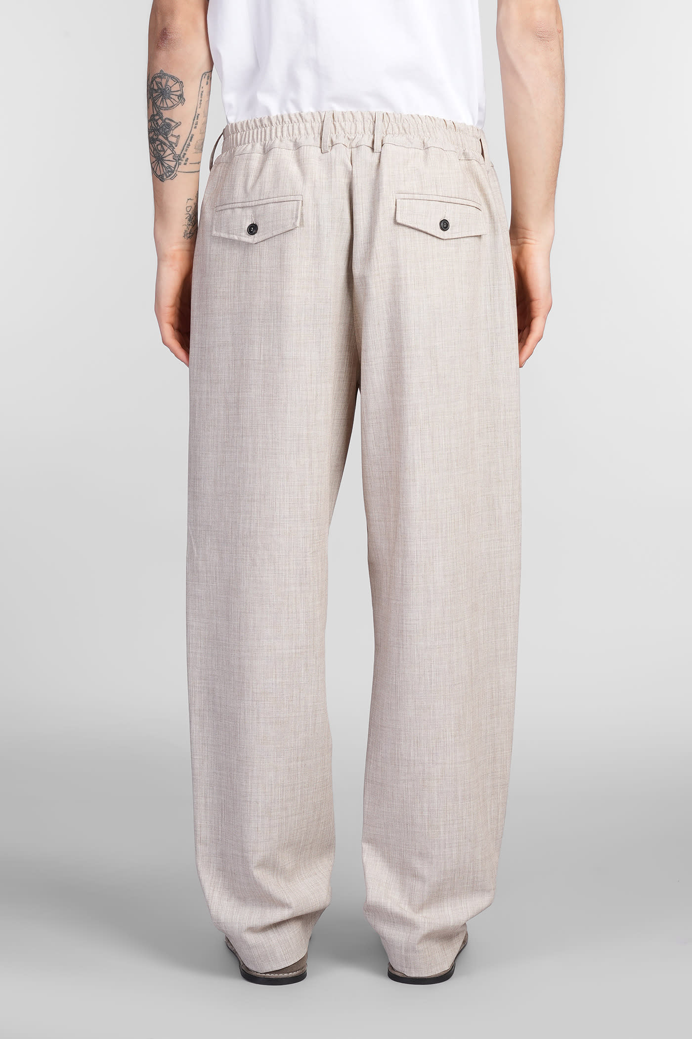 Mauro Grifoni Pants In Beige Polyester In Neutral