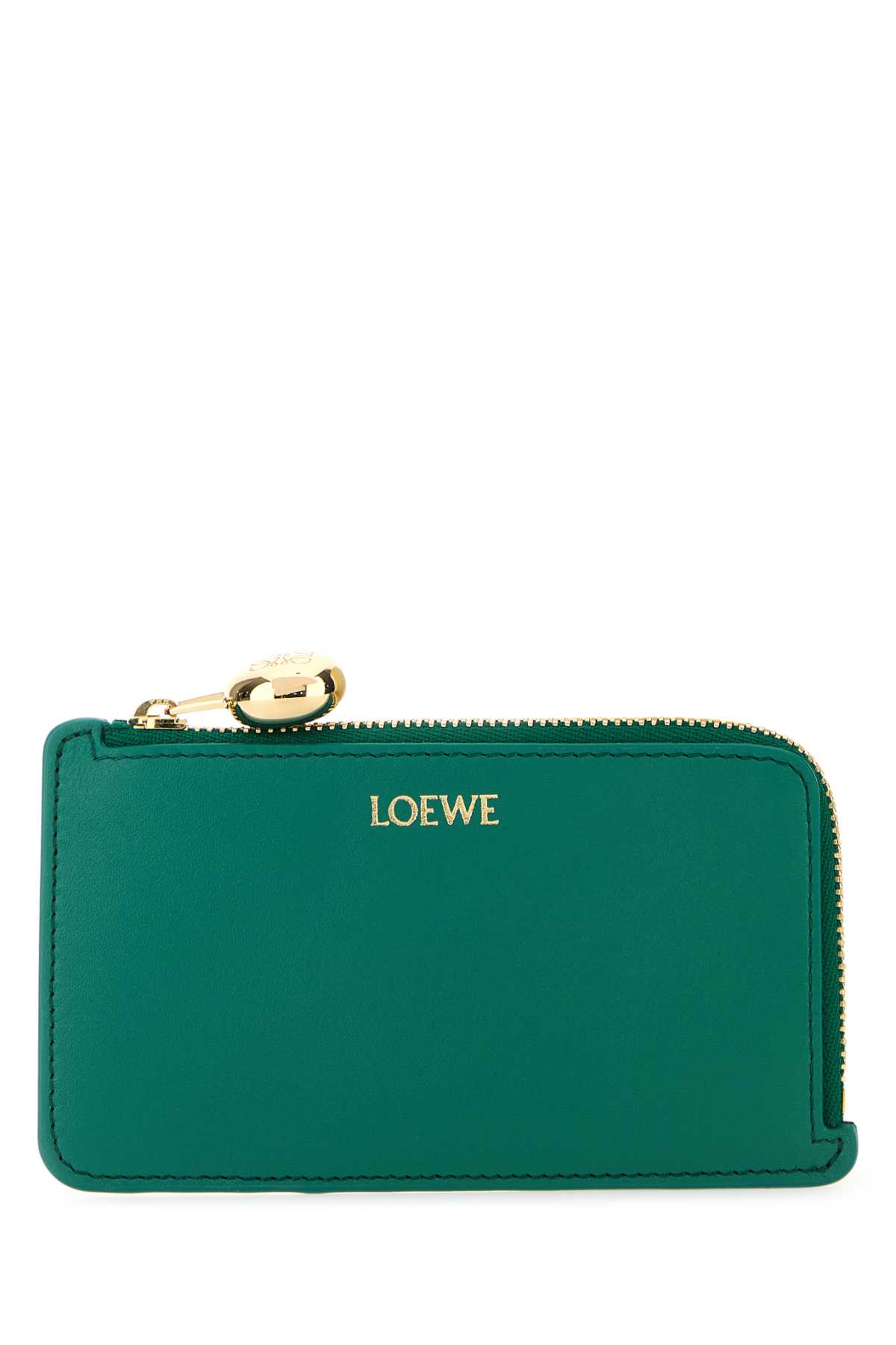 Loewe Emerald Green Leather Card Holder In Emeraldgreen
